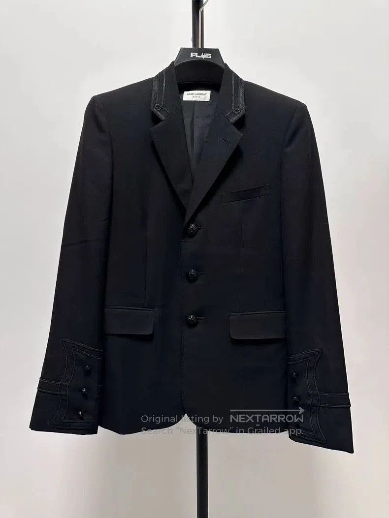 Saint Laurent Paris Saint Laurent Pure Black Court Blazer. Size US L / EU 52-54 / 3 - 1 Thumbnail