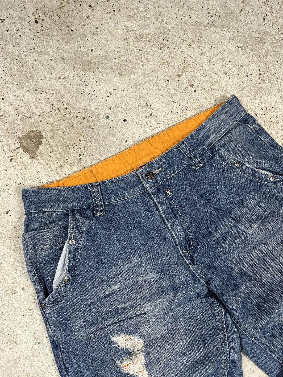 Japanese Brand × Vintage Vintage Y2K Japanese Reworked Baggy Denim Pants Jeans Size US 33 - 7 Thumbnail