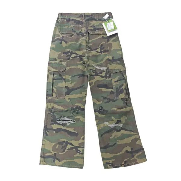 Japanese Brand VIBE Vintage Camouflage Baggy Ripped Cargo Pants Size US 34 / EU 50 - 5 Thumbnail