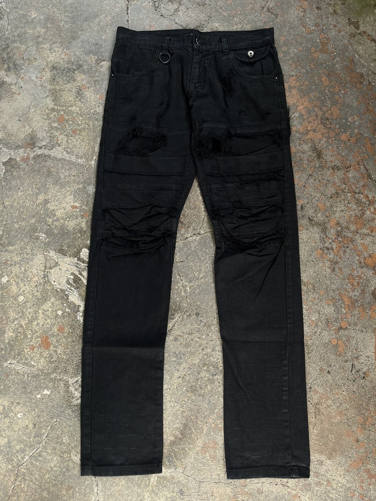 Hysteric Glamour GLAMOUR JAPANESE DISTRESSED DENIM BLACK BIKERS PANTS PUNK Size US 32 / EU 48 - 1 Thumbnail