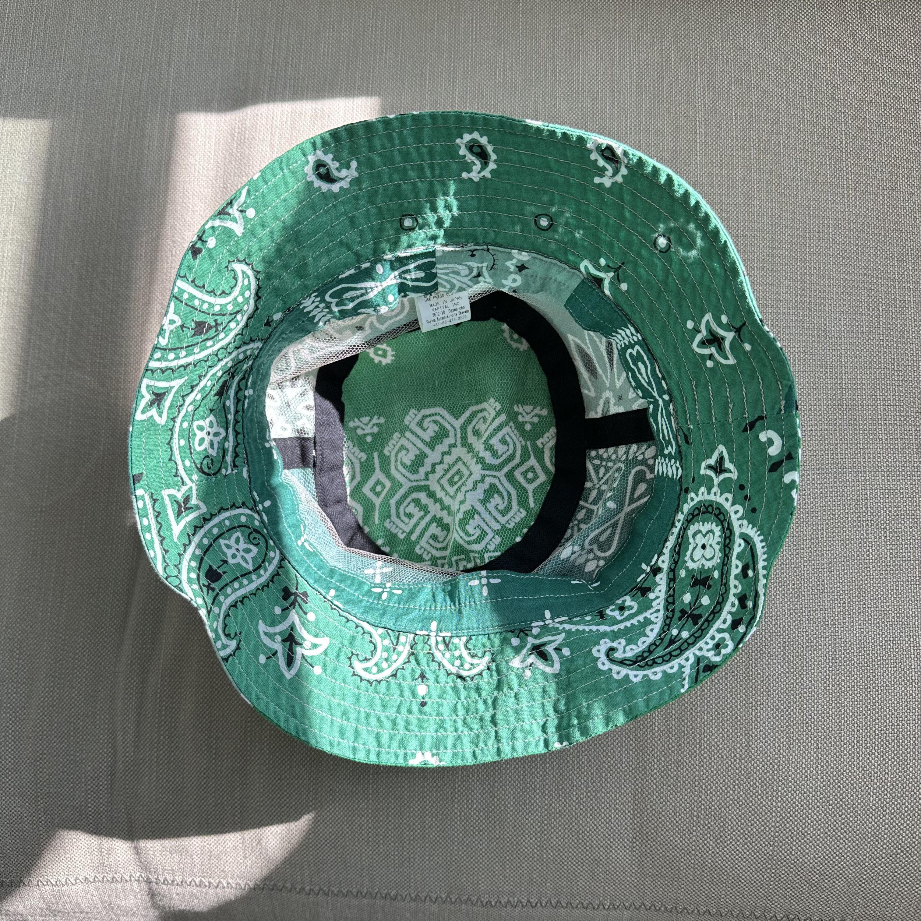 Kapital Kapital Bandana Patchwork Green Bucket Hat (short brim) Size ONE SIZE - 3 Thumbnail