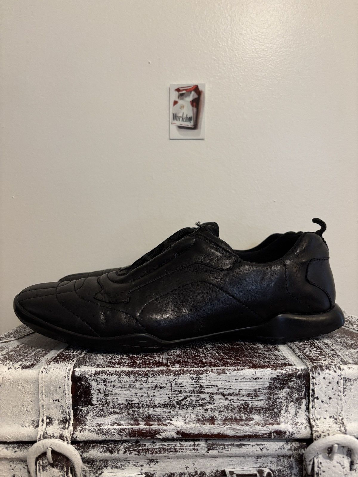 Prada Prada s/s2000 Square Toe Leather Luxury Trainers (damaged) Size US 12 / EU 45 - 2 Thumbnail