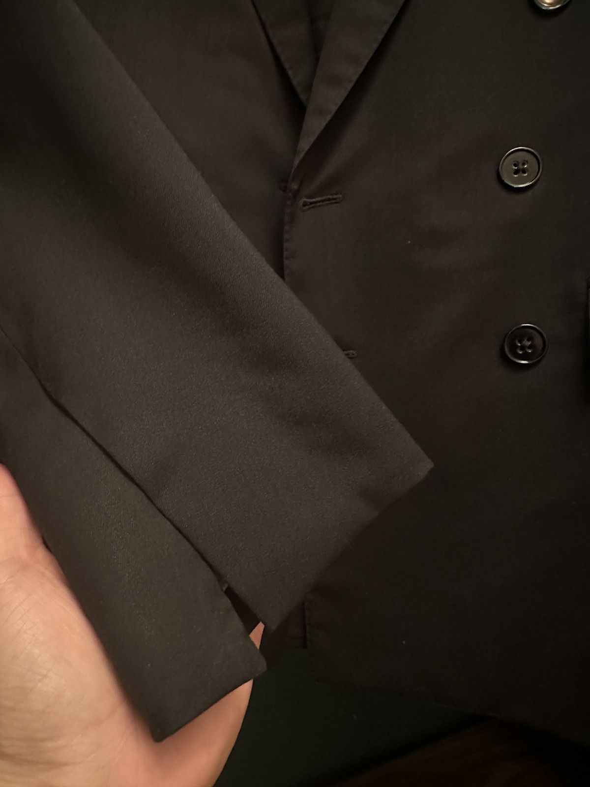 Ralph Lauren × Ralph Lauren Purple Label Ralph Lauren Double Breasted Blazer (Blk) Size 36S - 8 Thumbnail