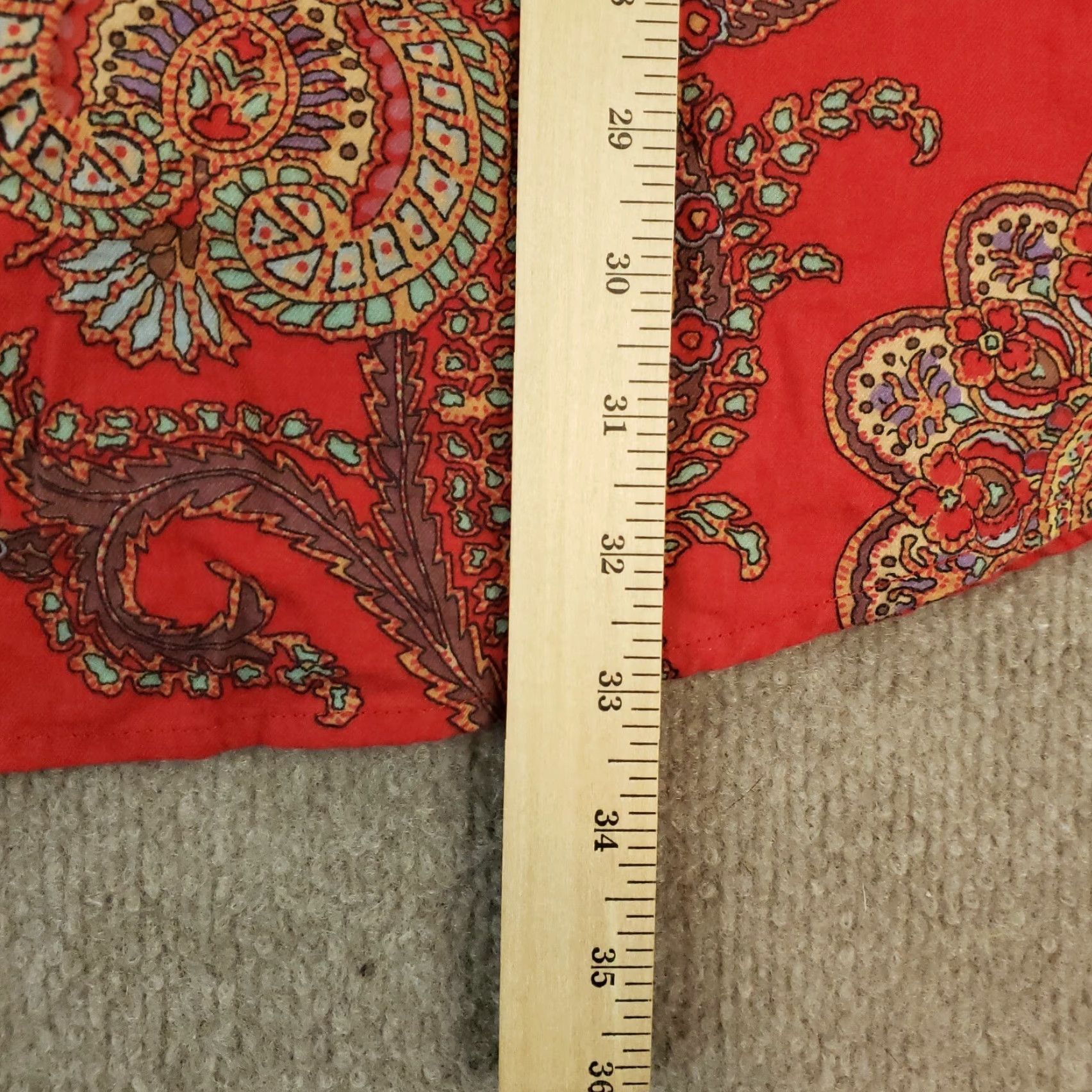 Ralph Lauren Lauren Ralph Lauren Red Paisley Button Up Long Sleeve Sleepwear Shirt Womens Large Cotton Size L / US 10 / IT 46 - 3 Thumbnail