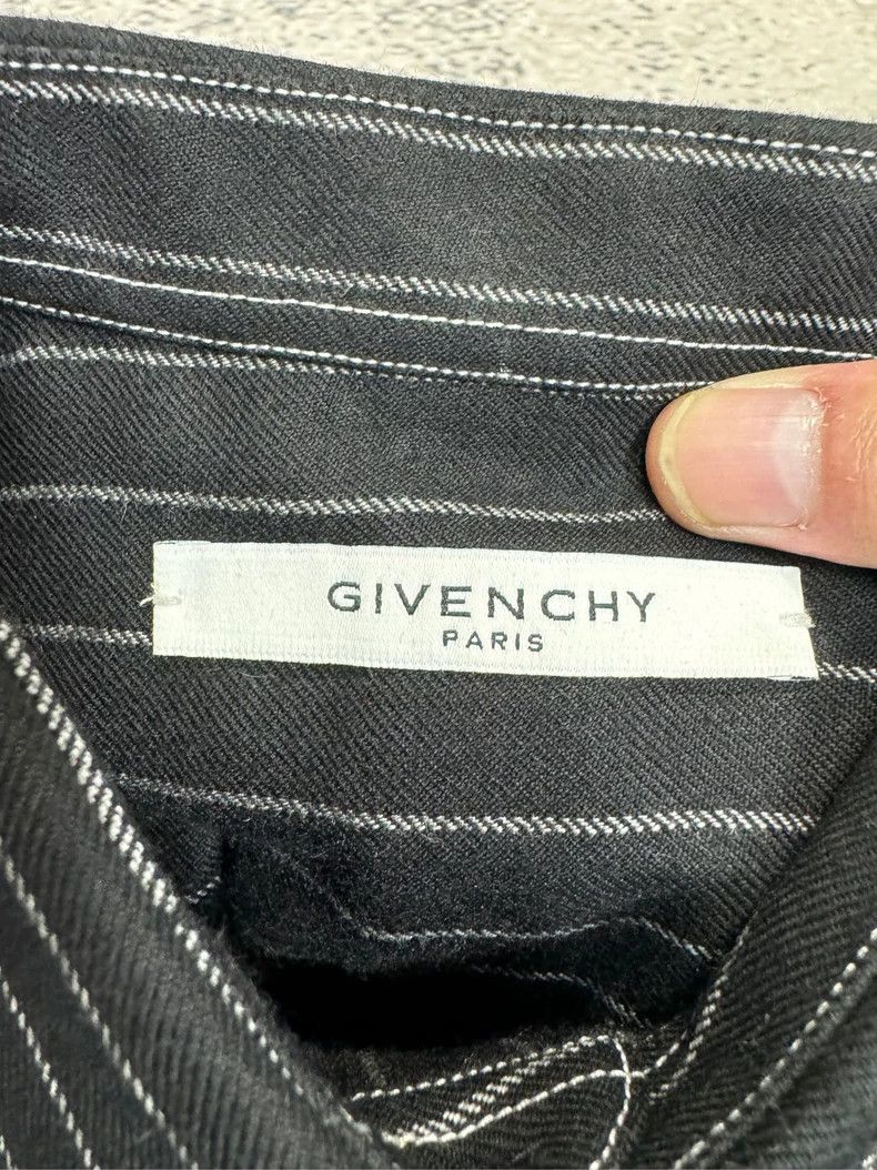 Givenchy Givenchy Size38 Striped Pocket Leather Patch Long Sleeve Sh Size US M / EU 48-50 / 2 - 3 Thumbnail