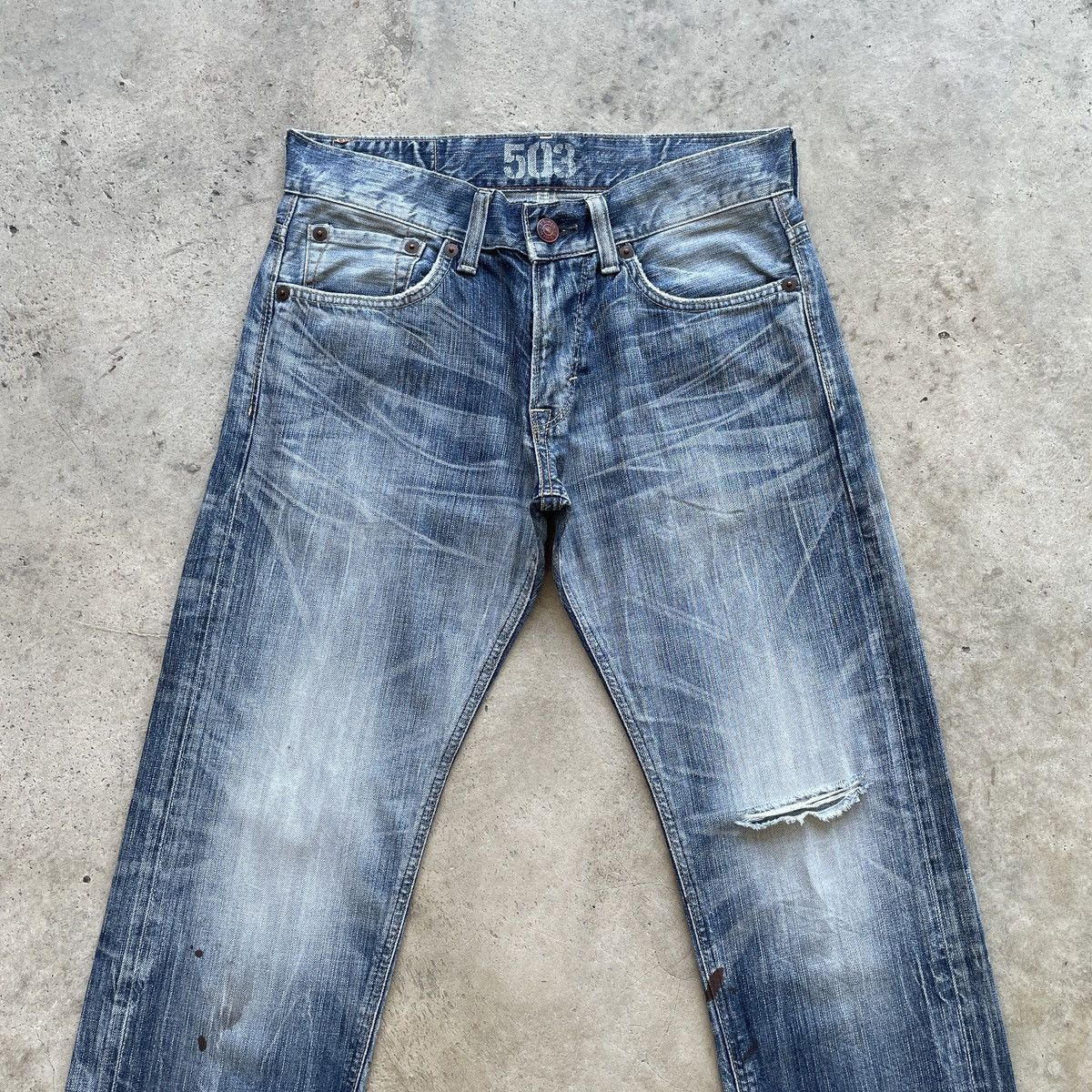 Edwin Vintage Edwin 503 Distressed Jeans Faded Denim Pants W32 Size US 32 / EU 48 - 3 Thumbnail