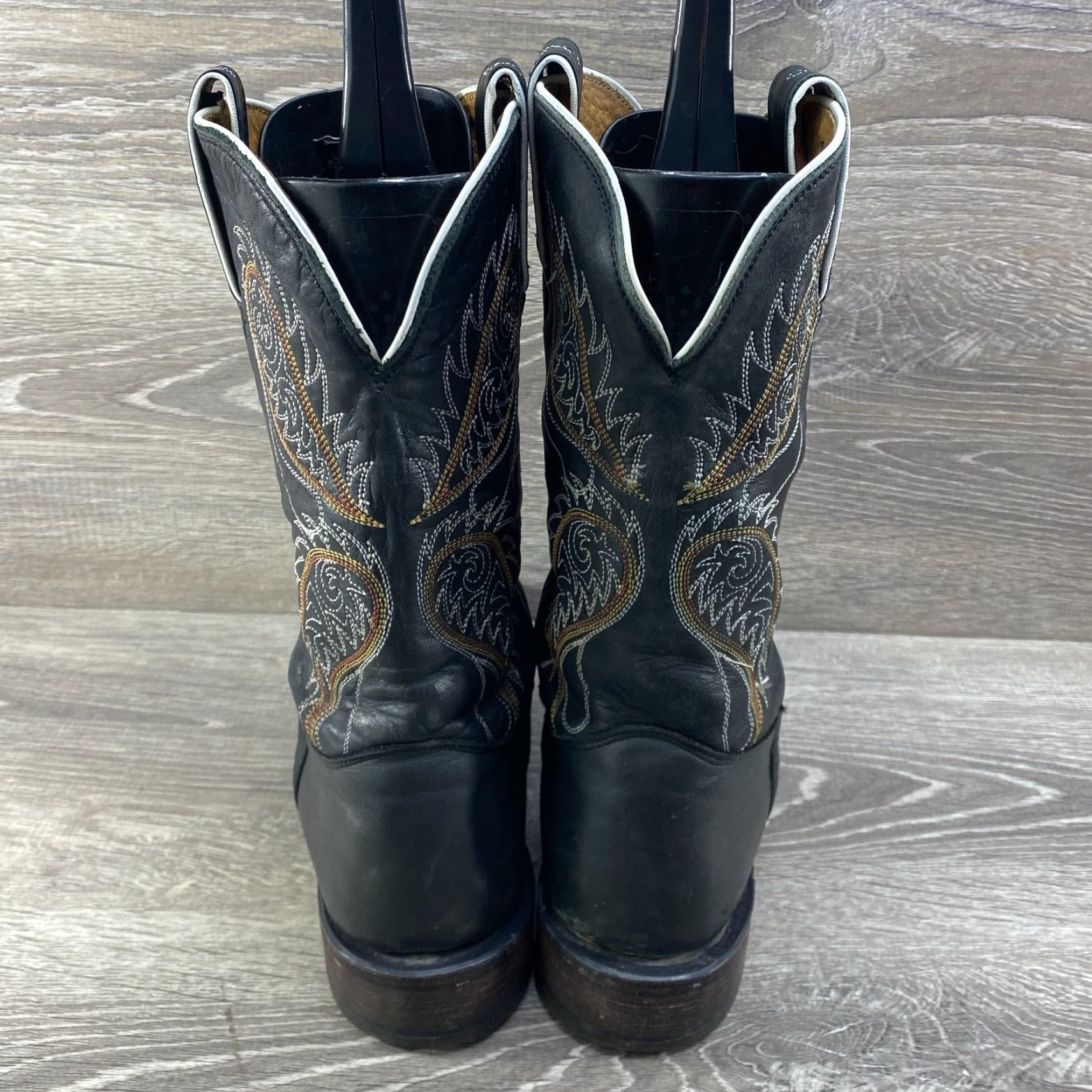 Tony Lama Tony Lama Boots Western Ropers 9 B Black Leather Round Toe Cowboy Boots Unisex Adults Mens Women Girls Boys Size US 9 / IT 39 - 7 Thumbnail