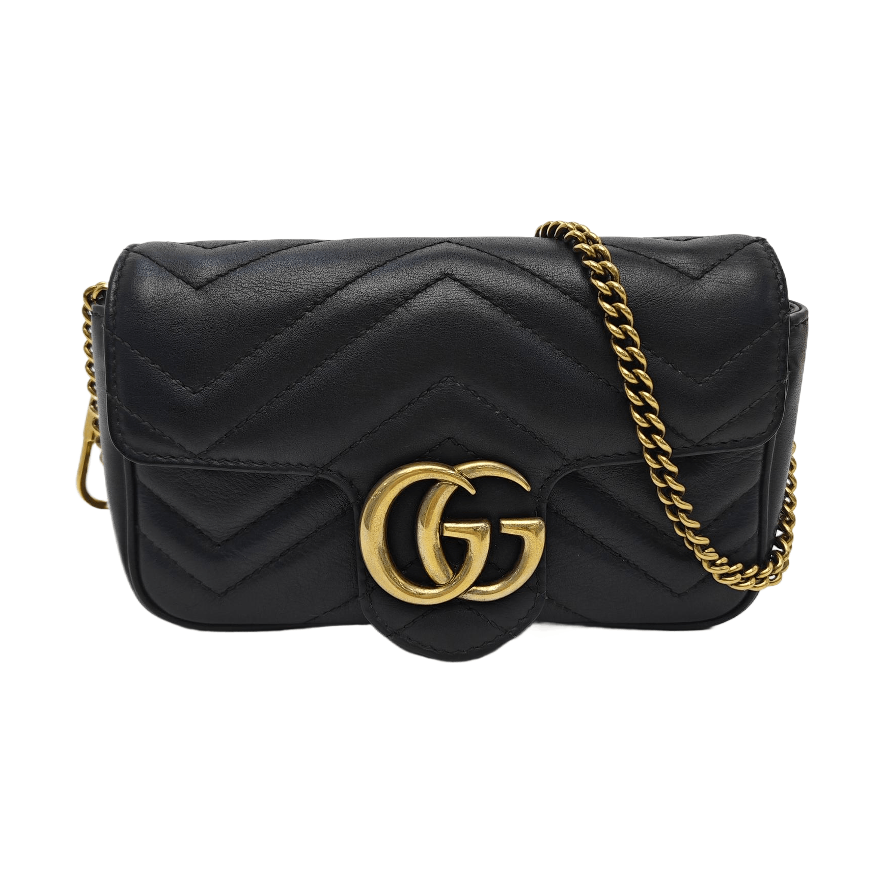 Gucci Gucci GG Marmont Black Quilted Leather Shoulder Bag Size ONE SIZE - 1 Thumbnail