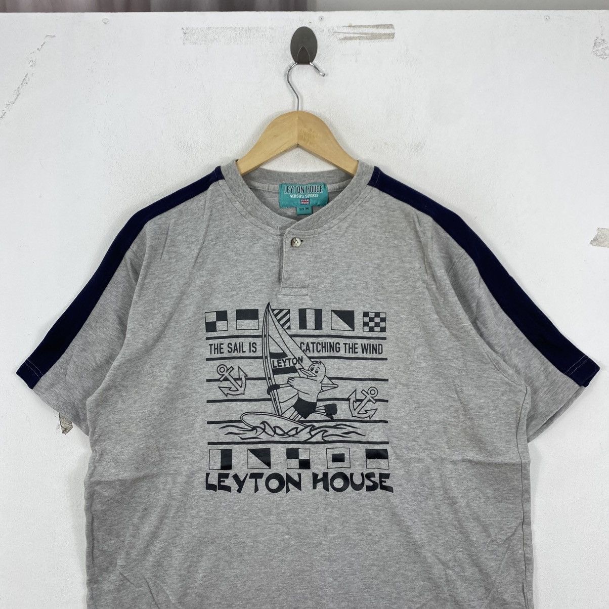 Vintage Vintage 90s Leyton House Sailing Henley Shirt Grey Size M Size US M / EU 48-50 / 2 - 3 Thumbnail