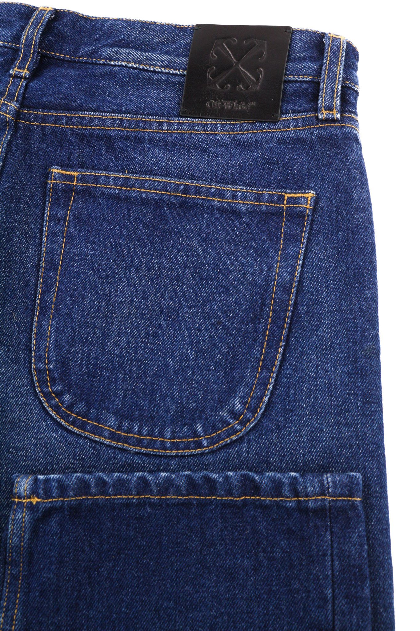 Off-White ARR TAPERED W31 Dark Blue Washed Denim Pockets 81652 Size US 31 - 5 Thumbnail