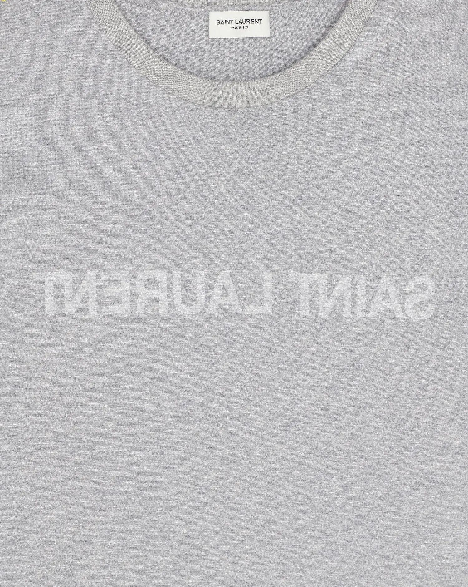 Saint Laurent Paris o1s1wg110425 710821 Reverse Logo T-Shirt in Grey Size US XXL / EU 58 / 5 - 3 Thumbnail
