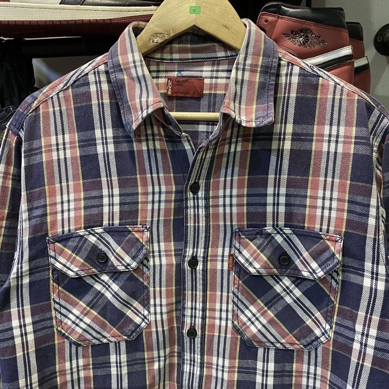 Levi's Vintage 90s Levi's Red Tab Plaid Flannel Button Up Shirt Size US L / EU 52-54 / 3 - 3 Thumbnail