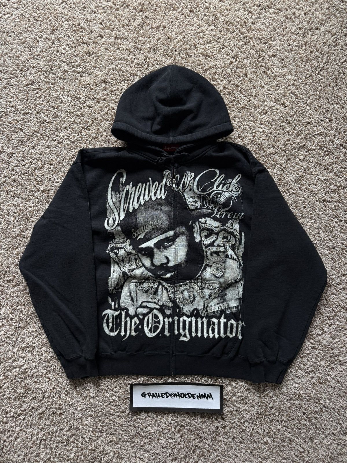 Supreme Supreme DJ Screw Zip Up Hooded Sweatshirt Black | Grailed