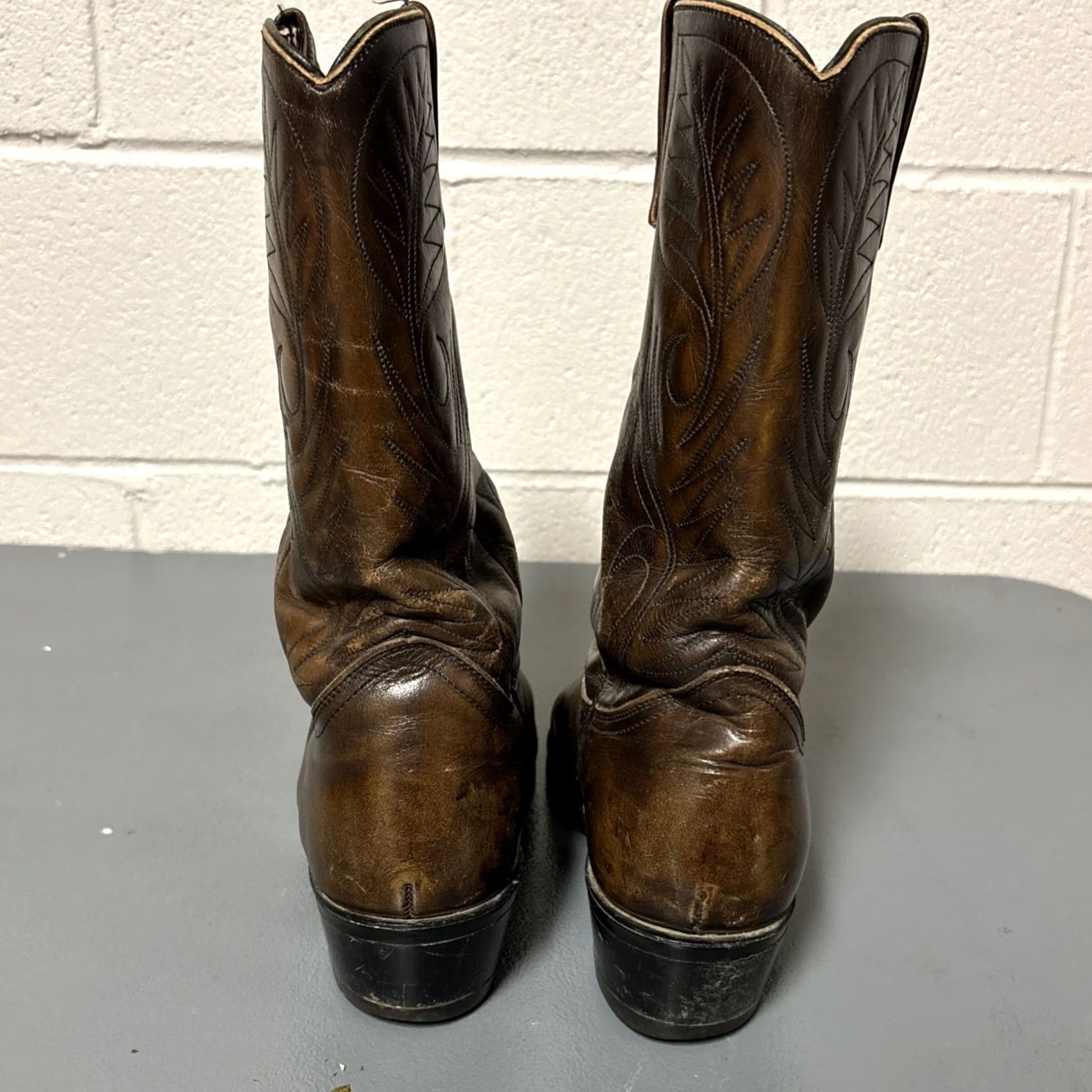 Vintage VTG Red Wing Pecos 9801-1 Brown Western Stitched Cowboy Leather Boots Mens 10 Size US 10 / EU 43 - 3 Thumbnail