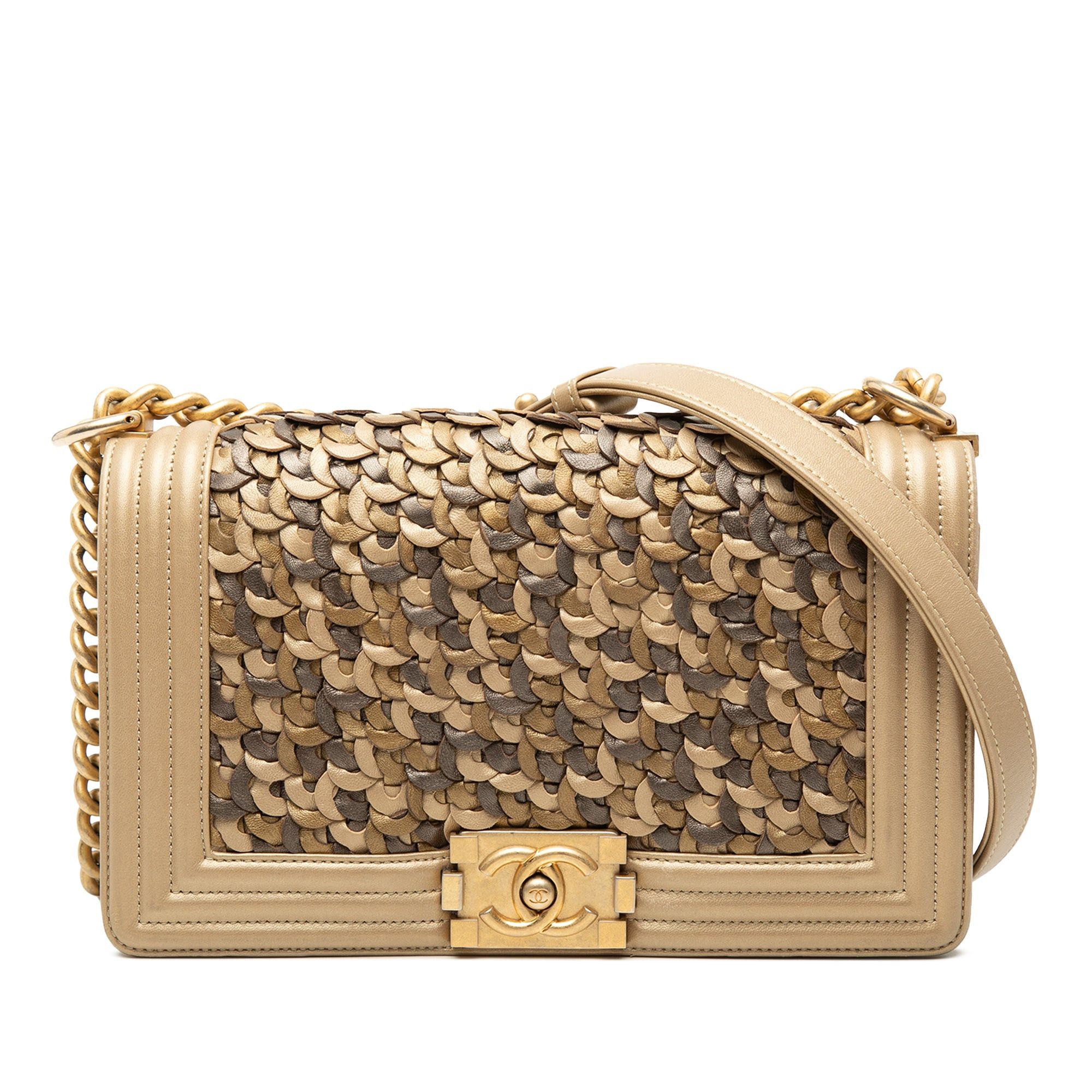 Chanel Old Medium Braided Metallic Lambskin Boy Flap Size ONE SIZE - 1 Thumbnail