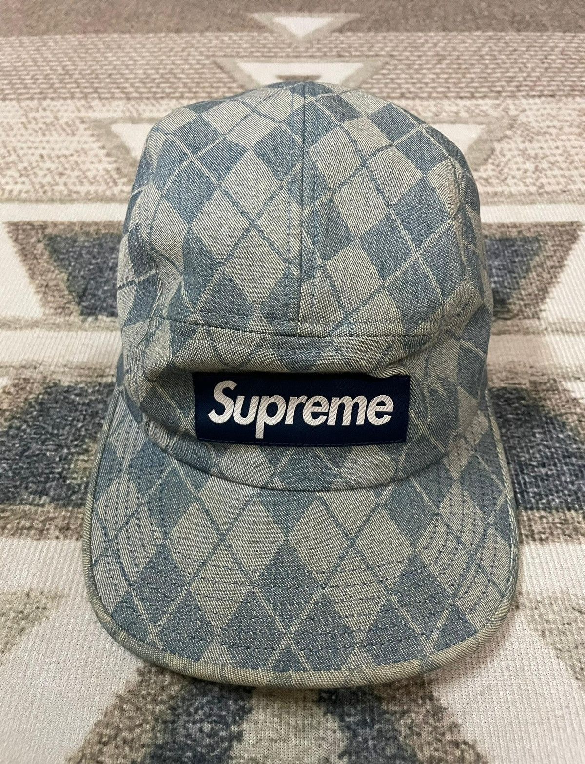 帽子 Supreme Denim Argyle Camp Cap 14FW Supreme Supreme Denim Argyle Camp Cap FW 14 | Grailed