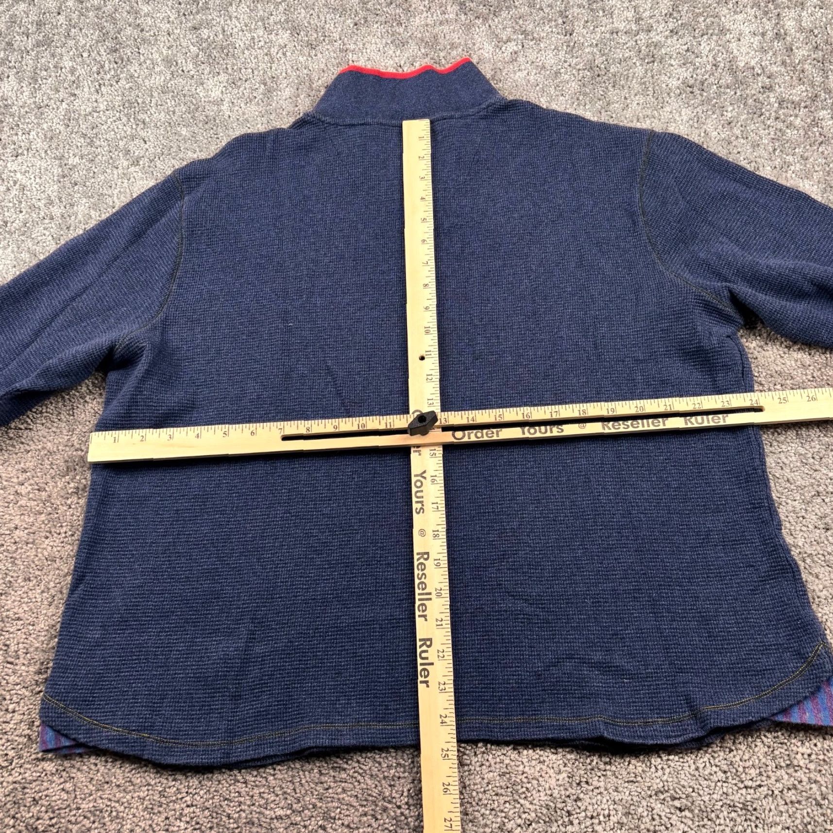 Robert Graham Robert Graham Sweater Mens XL Navy Blue Long Sleeve Quarter Zip Waffle Knit Size US XXL / EU 58 / 5 - 5 Thumbnail