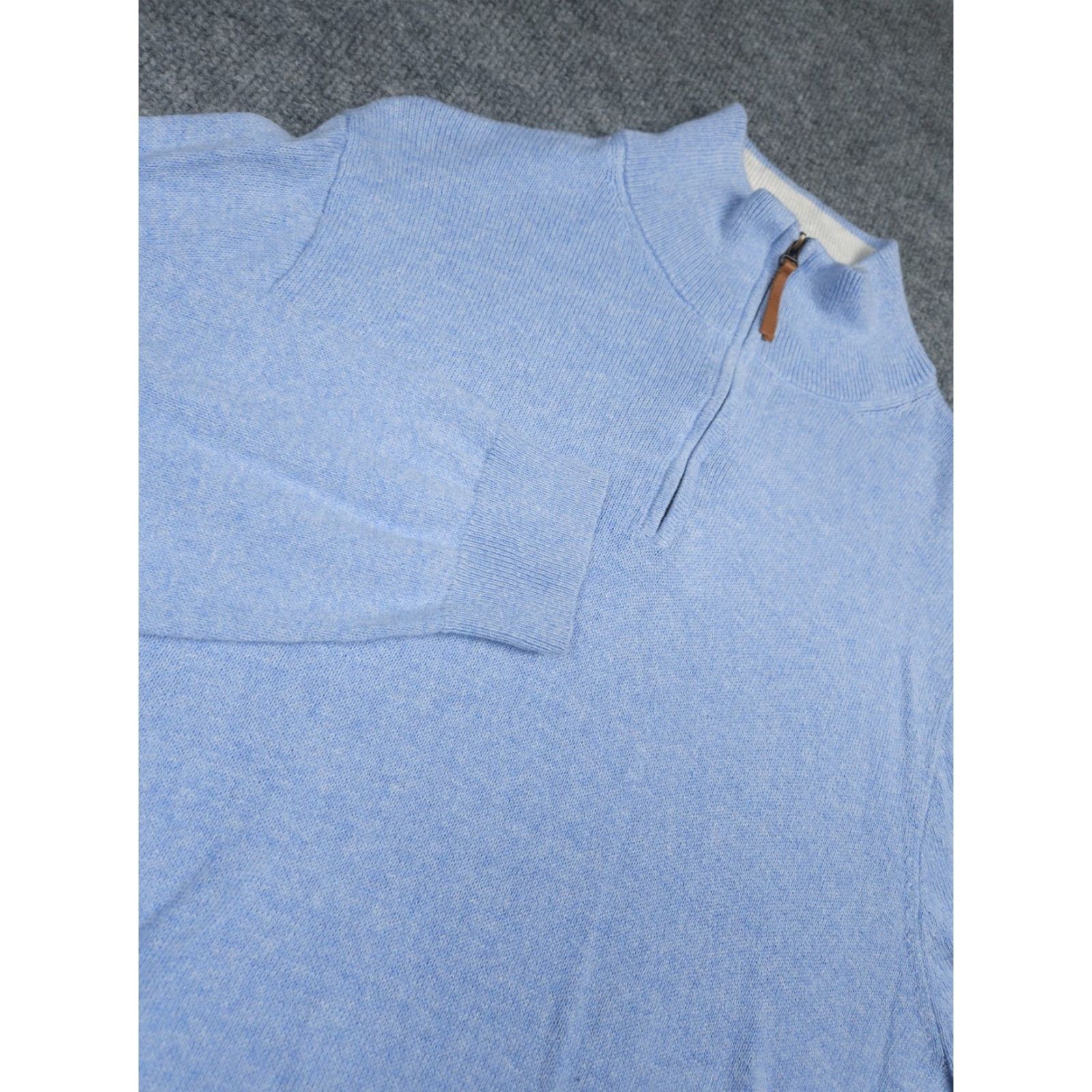 J.Crew J. Crew Sweater 1/4 Zip Men's XL Blue 100% Cotton Super Soft EUC Pullover Mock Neck Knit Regular Size US XL / EU 56 / 4 - 3 Thumbnail