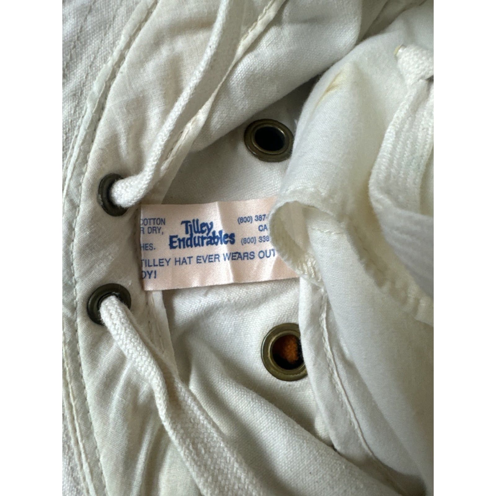 Tilley VINTAGE Tilley Hat Endurables Bucket Hat Mens 7 1/4 Ivory Cream Outdoor Cap Size ONE SIZE - 6 Thumbnail