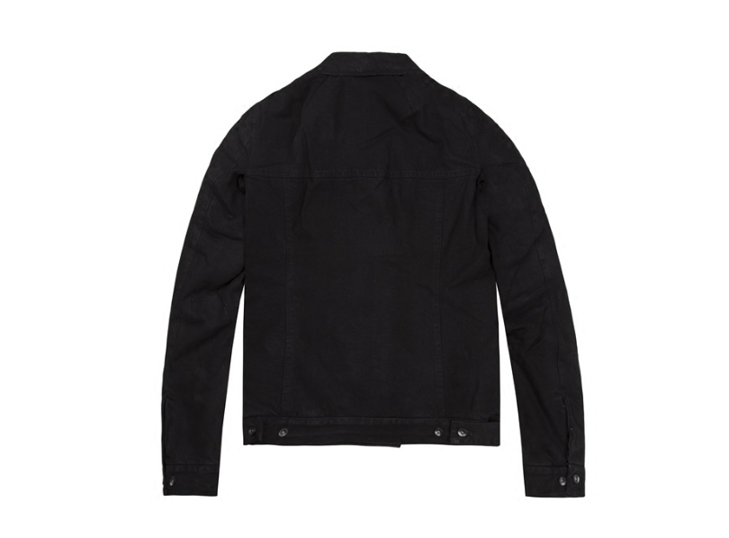 Rick Owens Rick Owens Black Waxed Denim Jacket with Stand Collar Size US M / EU 48-50 / 2 - 5 Thumbnail