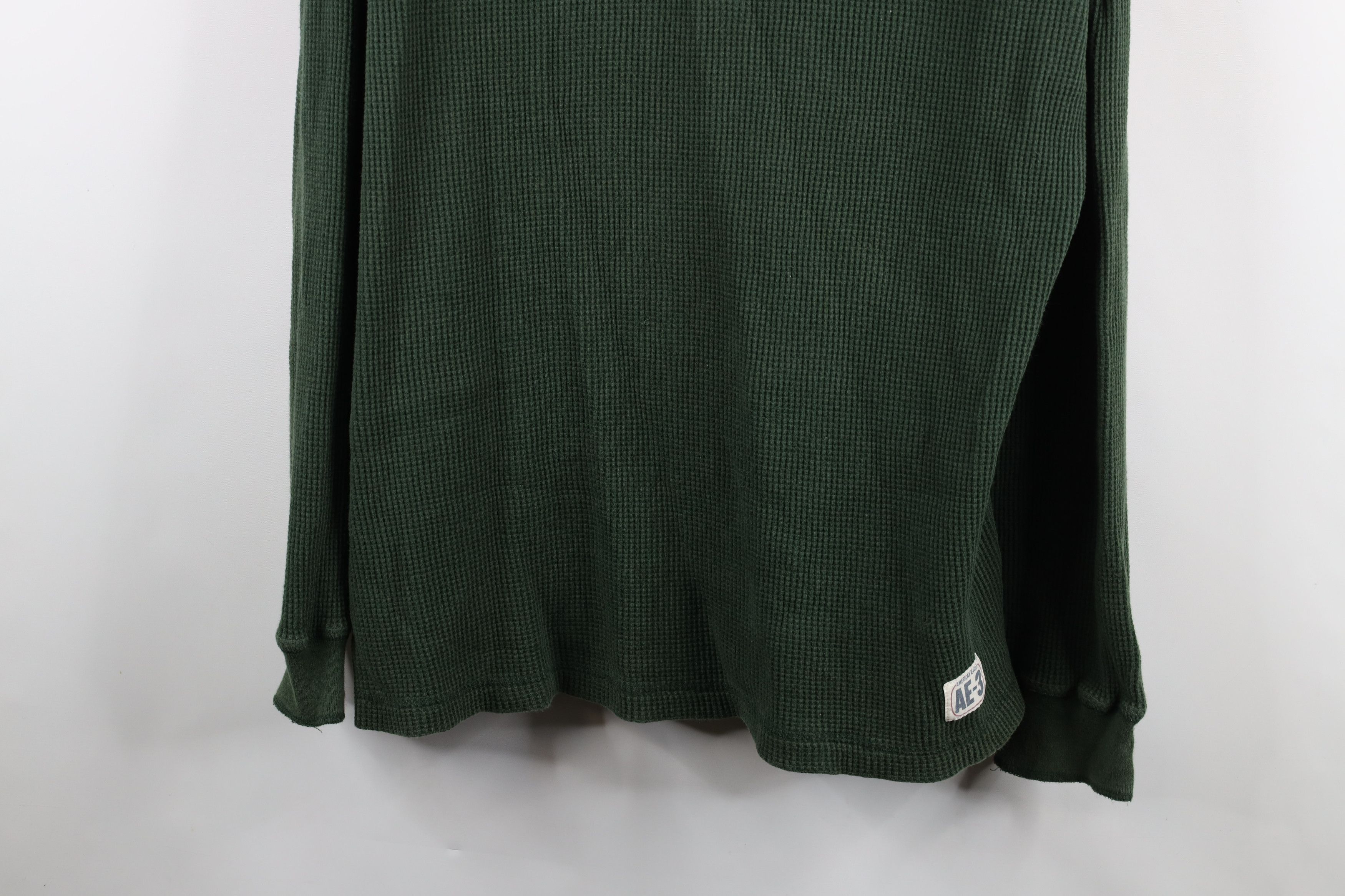American Eagle Outfitters × Vintage Vintage 90s Y2K American Eagle Waffle Knit T-Shirt Green Size US XL / EU 56 / 4 - 3 Thumbnail