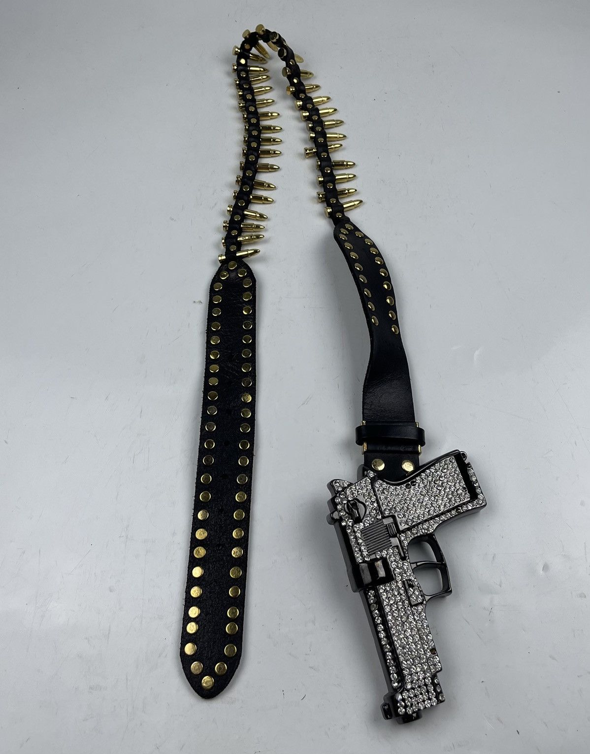 Seditionaries super rare big gun buckle studded leather belt tc51 Size 40 - 8 Thumbnail