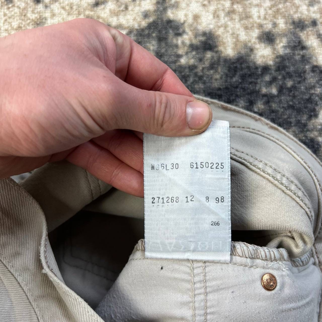 Levi's 615 Levis Orange Tab Vintage Y2K Beige Denim Jeans Size US 36 / EU 52 - 8 Thumbnail