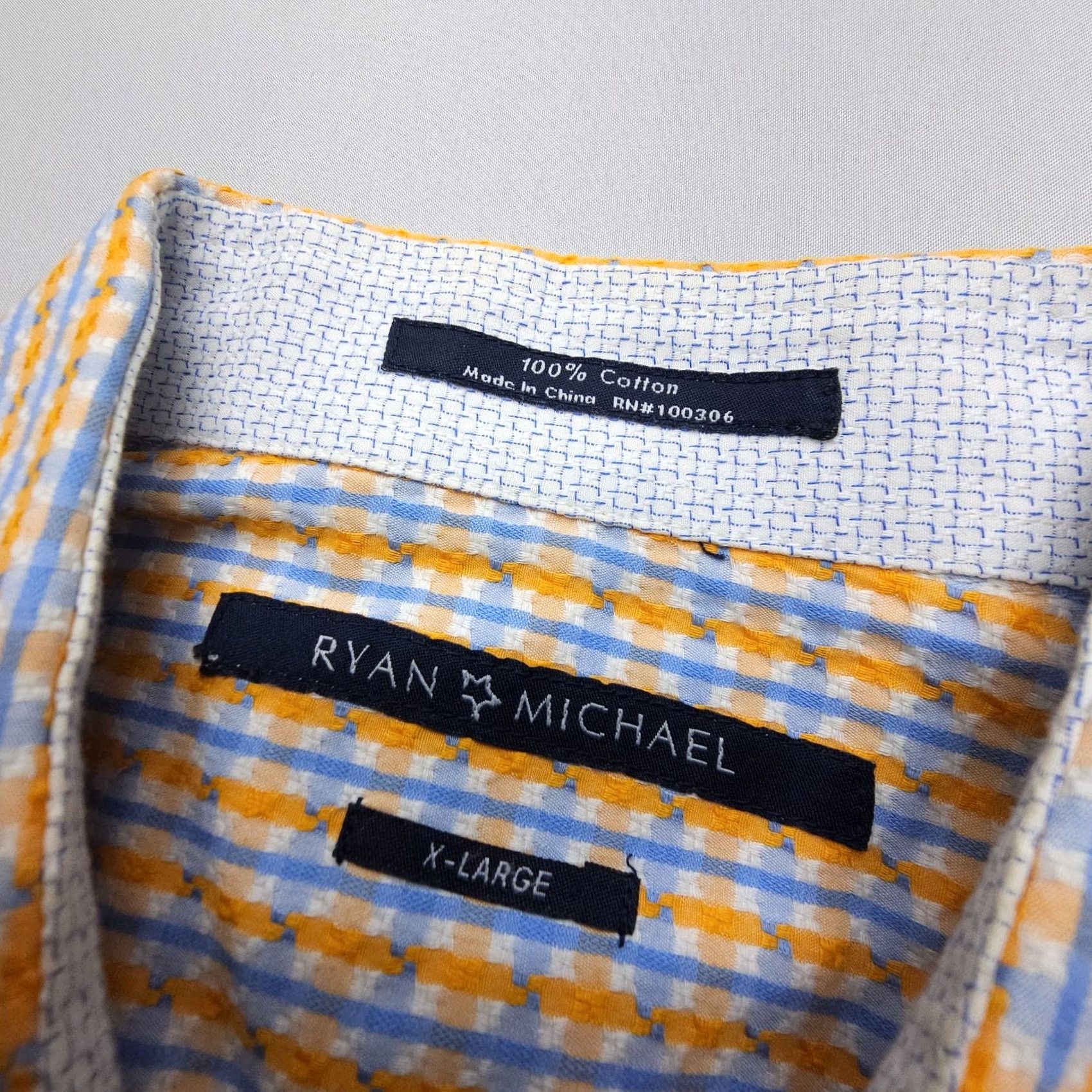 Vintage Ryan Michael Dress Shirt Mens XL Plaid Button Up Cotton Western Rodeo Cowboy Shirt Size 46R - 4 Thumbnail