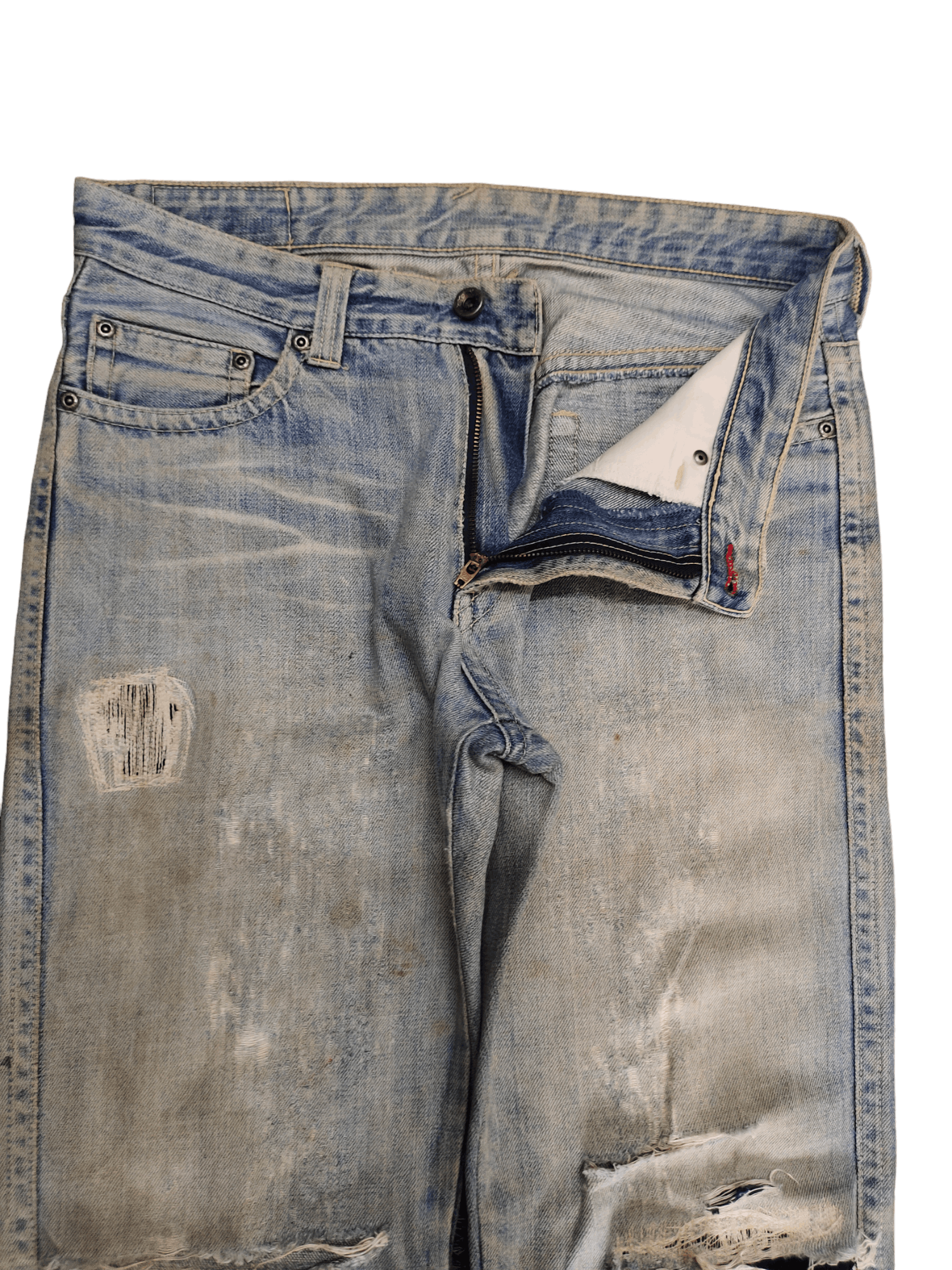Beams Plus Beams Distress Faded Denim Jeans Undercover Style Y2k Size US 31 - 11 Thumbnail