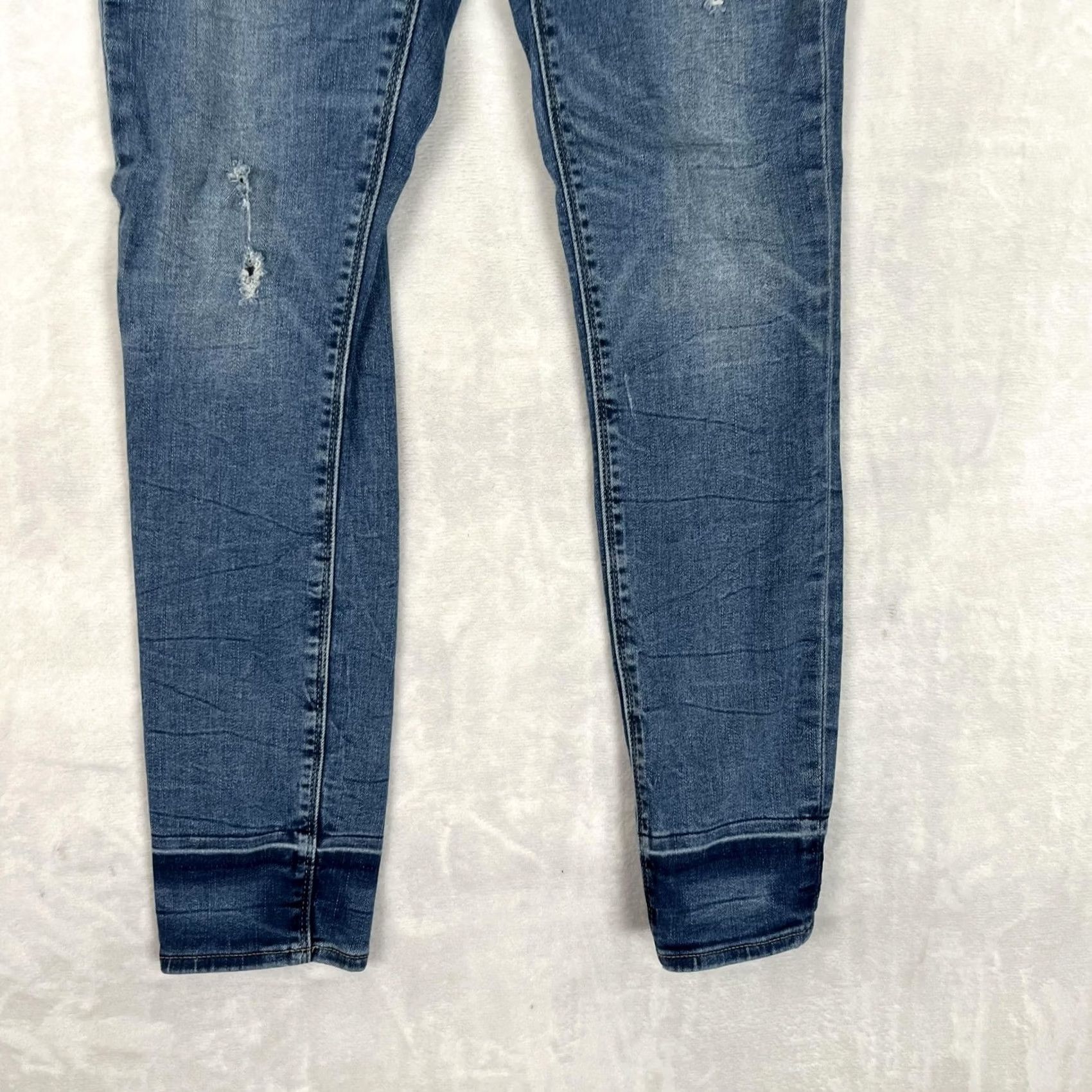 Lucky Brand Lucky Brand Brooke Legging Jeans Women 4/27 Blue Distressed Stretch Denim Size 27" / US 4 / IT 40 - 2 Thumbnail
