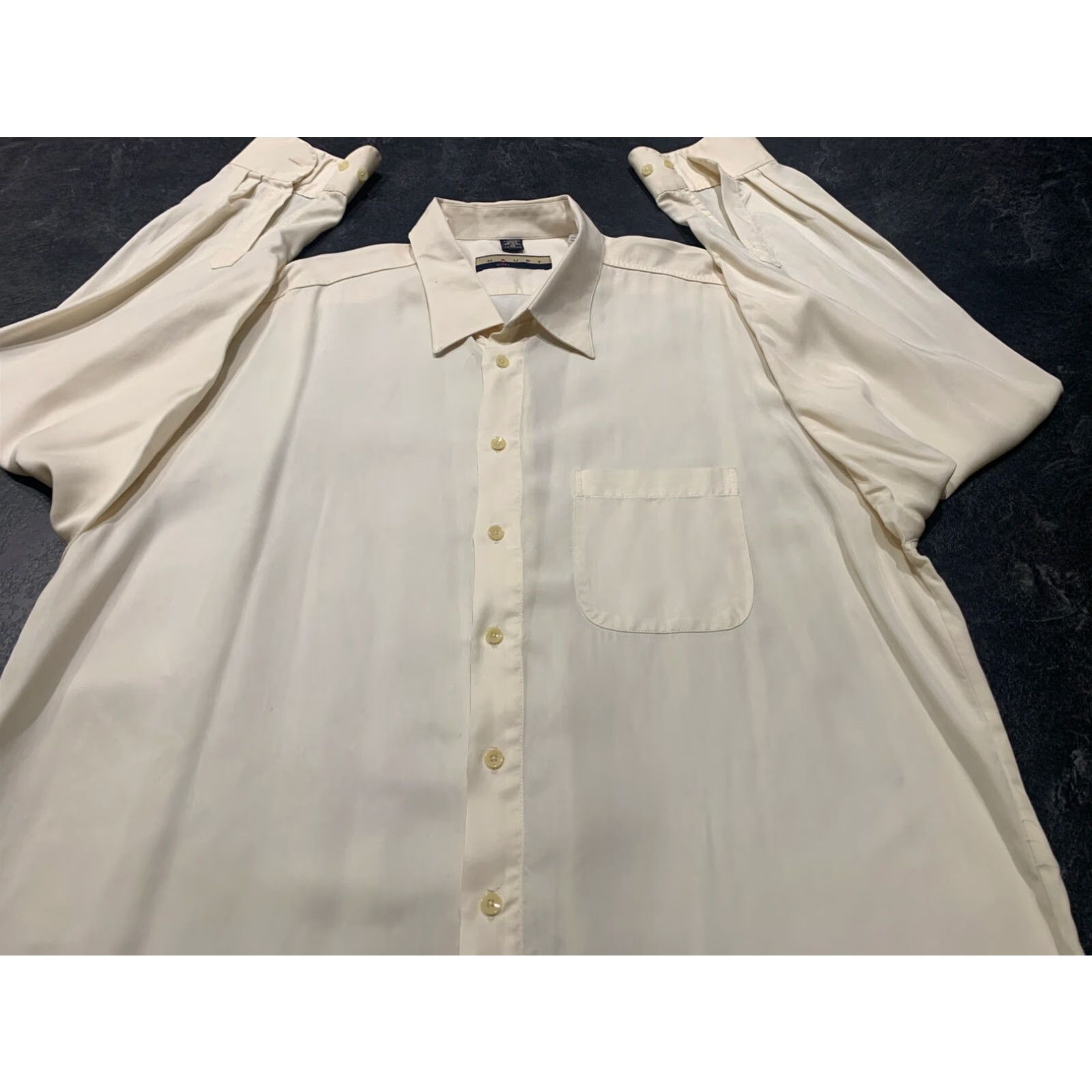 Vintage HAUPT Germany Big & Tall Mens Beige Long Sleeve Button-Down Denim Shirt XXL Size US XXL / EU 58 / 5 - 1 Thumbnail