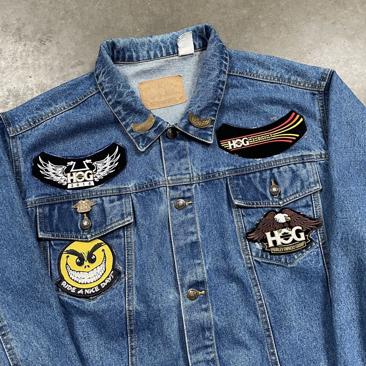 Harley Davidson × Vintage Harley Davidson HOG Patchwork Denim Jacket Biker Patches Y2K Size US XXL / EU 58 / 5 - 5 Thumbnail
