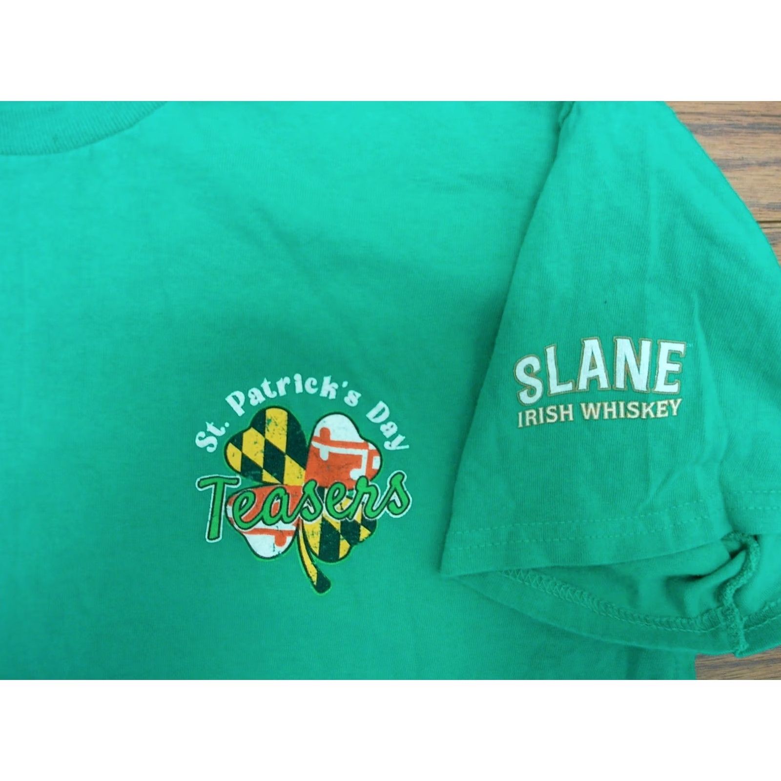 Gildan Gildan Tee Shirt Mens L White Green Teasers West Ocean City Slane Irish Whiskey Band Beach Beer Music Patriotic 2020s - Size US L / EU 52-54 / 3 - 3 Thumbnail