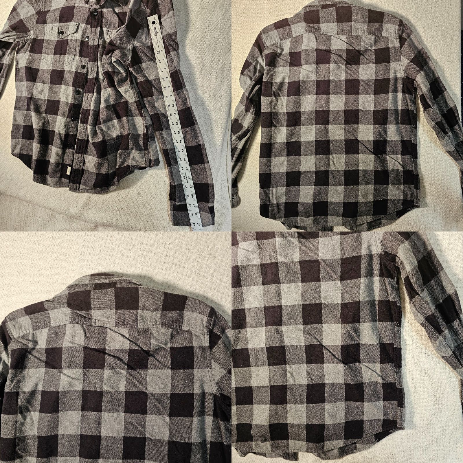 Vintage American Eagle Flannel Shirt Men's Large Black Check Long Sleeves Button-Up Size US L / EU 52-54 / 3 - 8 Thumbnail