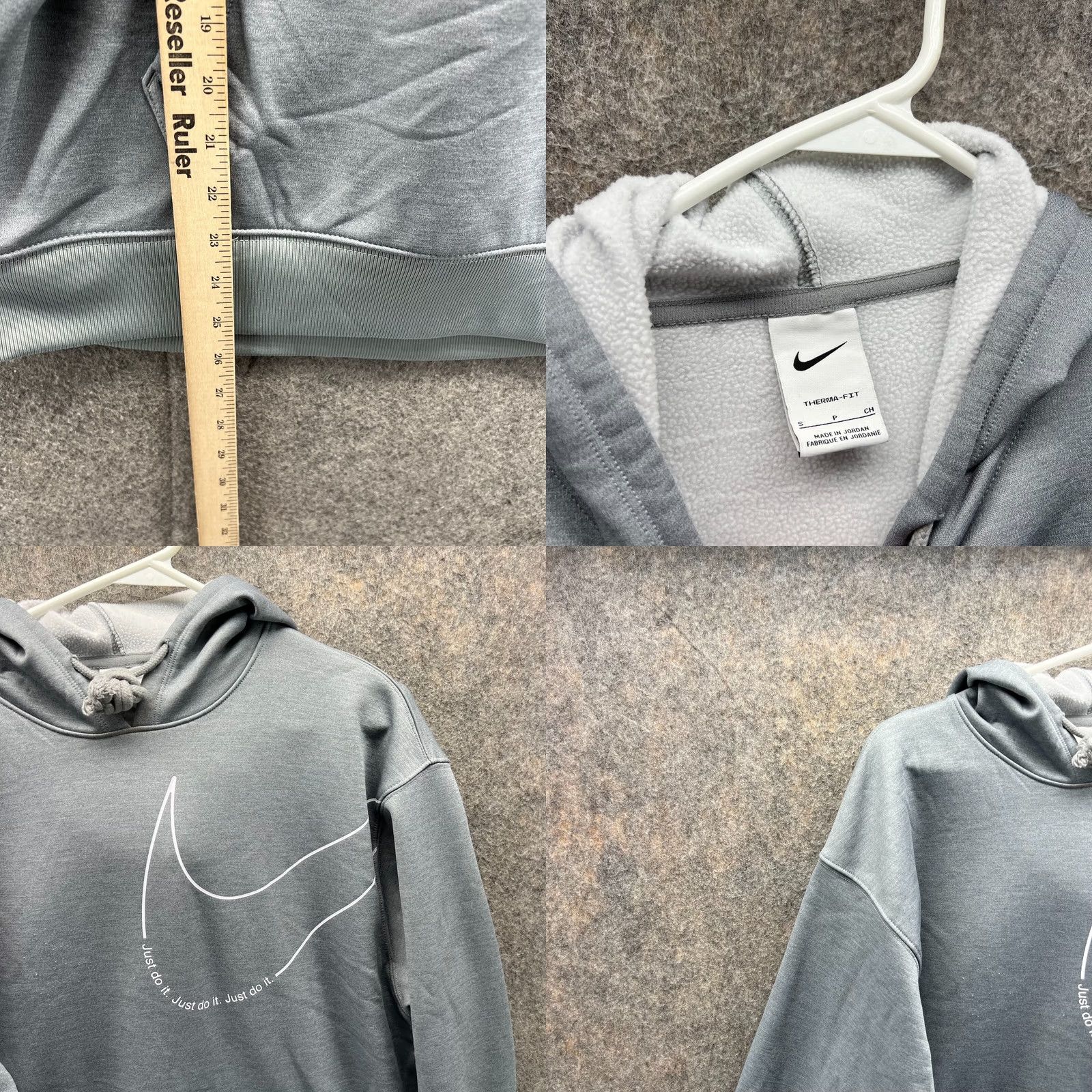 Nike VINTAGE Nike Sweater Shirt Mens Small Gray Hoodie Pullover Therma Jacket Polyester S Gray Logo Knit Pullover Hooded Fall Winter 90s Mens Size US S / EU 44-46 / 1 - 8 Thumbnail