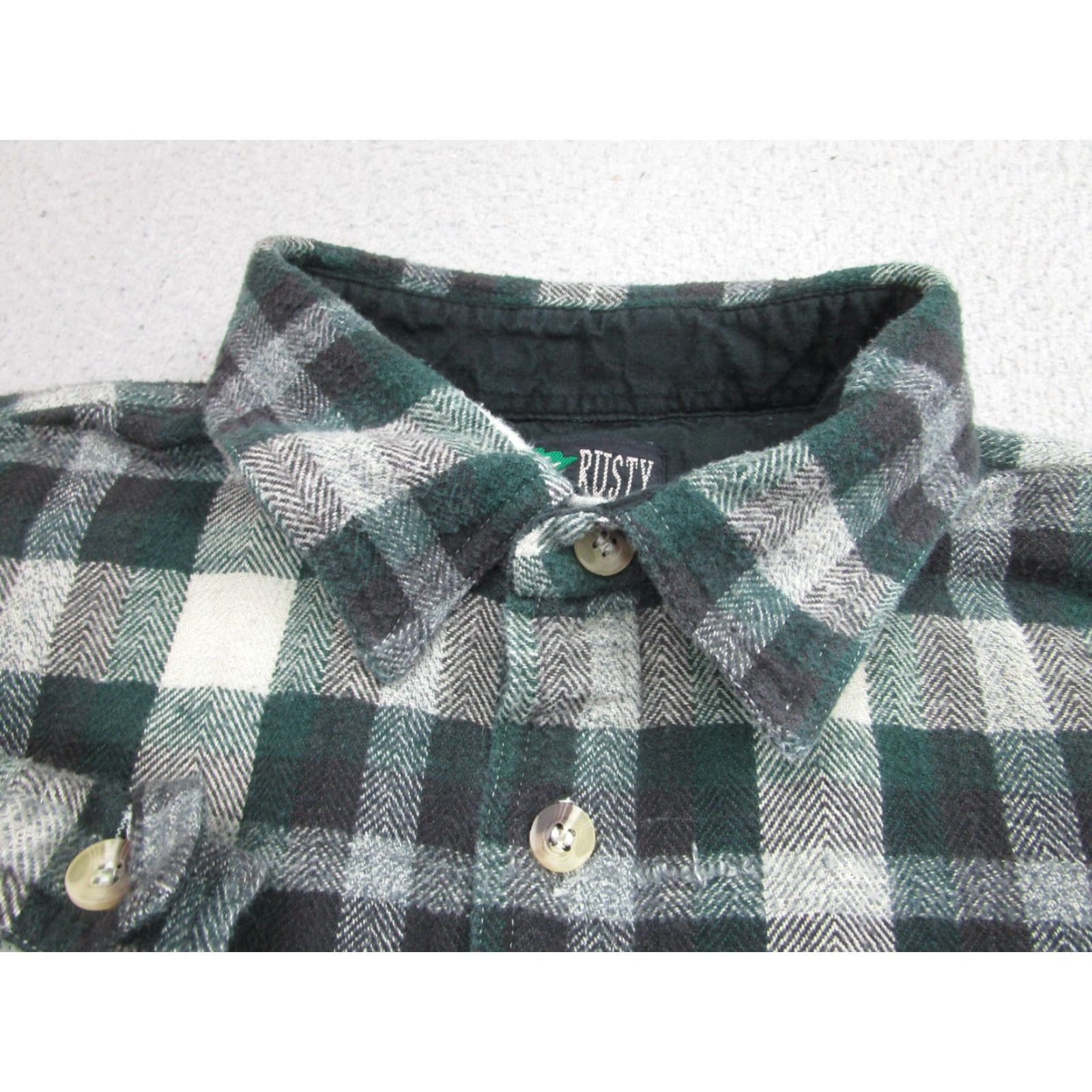 Rusty VINTAGE Rusty Flannel Shirt Mens XL Green Black Plaid Button-Up 90s Size US XL / EU 56 / 4 - 5 Thumbnail