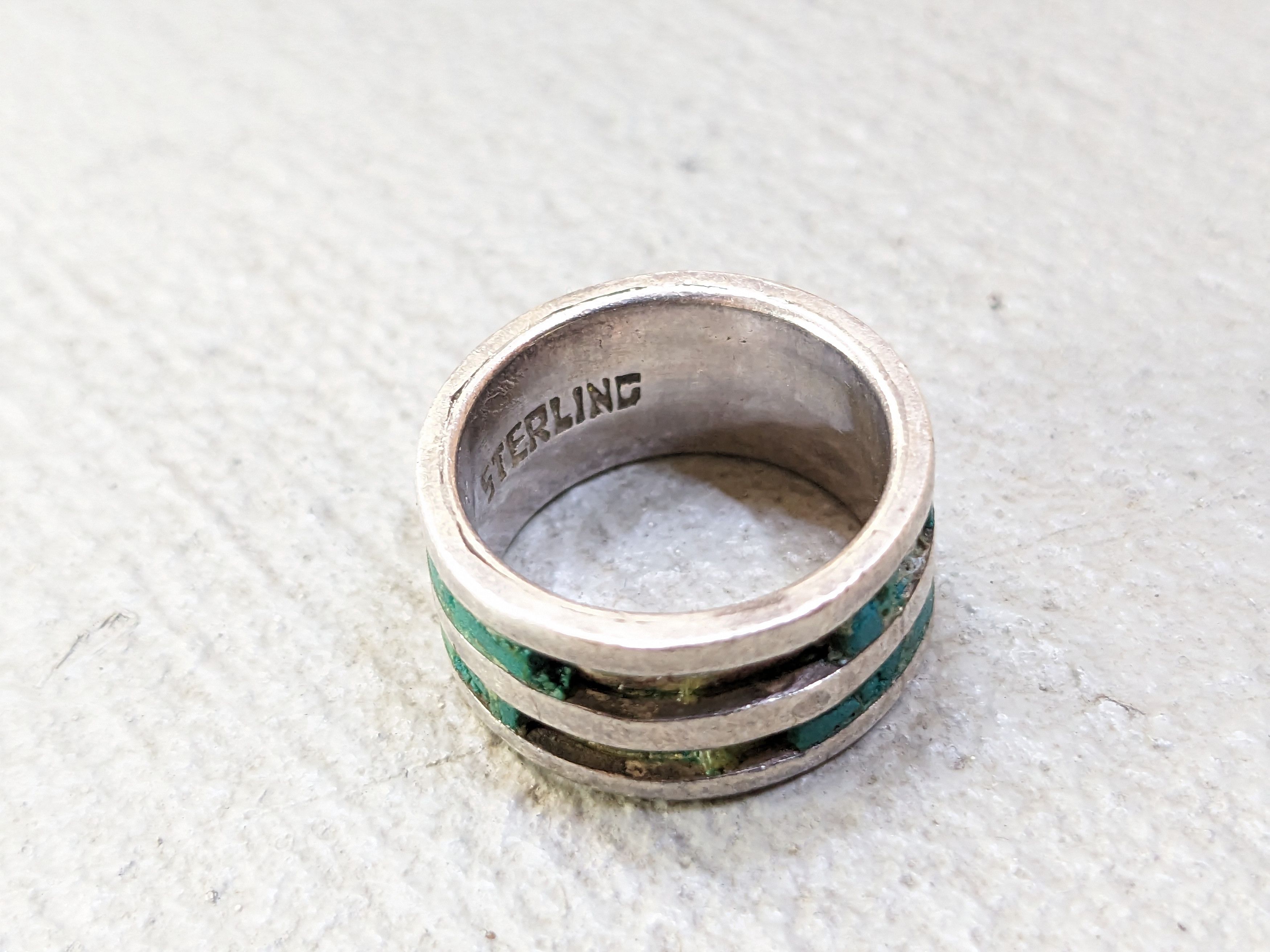 Jewelry Sterling Silver Ring Green Turquoise Size 6.25 Southwestern Size ONE SIZE - 4 Thumbnail