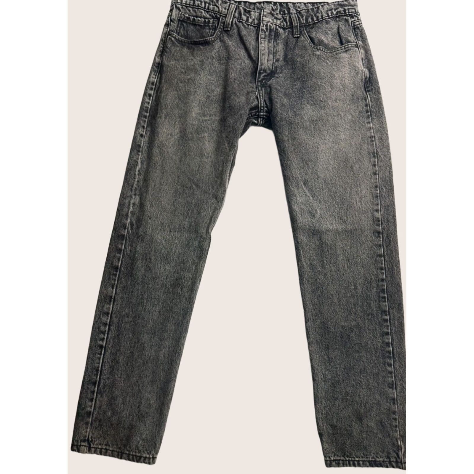 Levi's VINTAGE Levi's 512 Jeans Mens Black Acid Wash Denim Distressed Button Zip Closure 33x30 Slim Epics Size US 33 - 1 Thumbnail