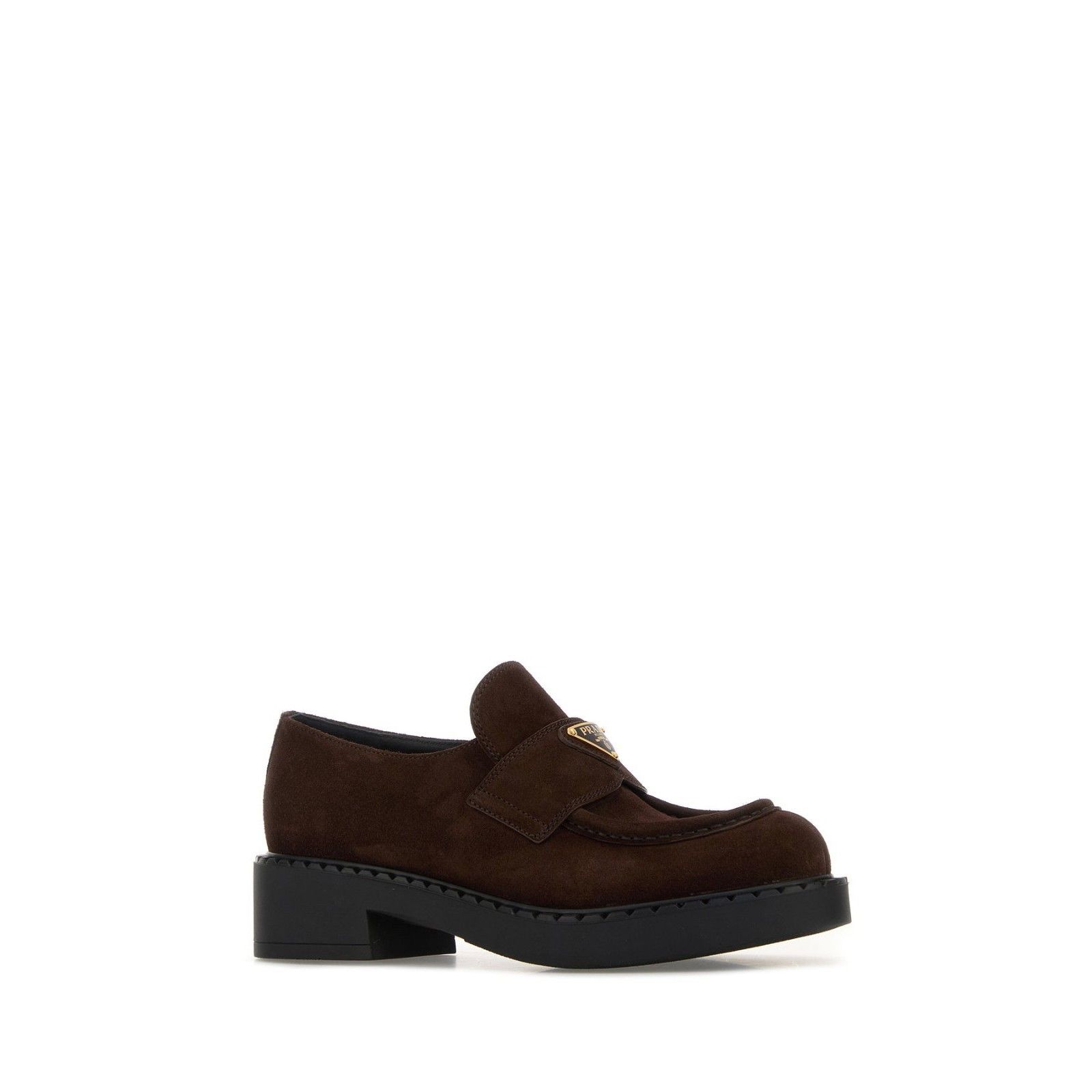 Prada PRADA Triangle Brown Suede Loafers New And Authentic (Women' Size US 7 / IT 37 - 2 Thumbnail