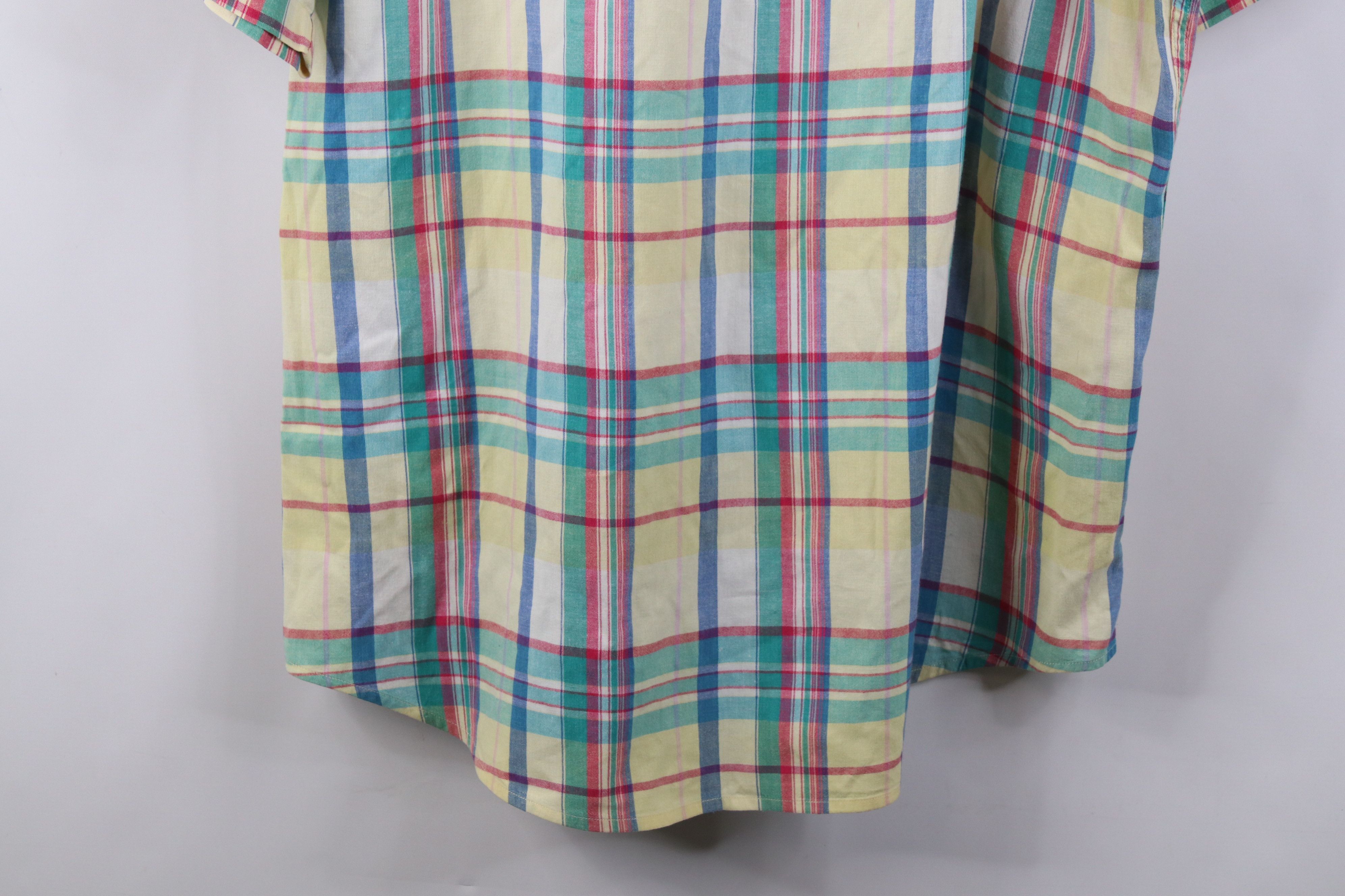 Lands' End Vintage 90s Lands End Plaid Short Sleeve Button Down Shirt Size US L / EU 52-54 / 3 - 11 Thumbnail