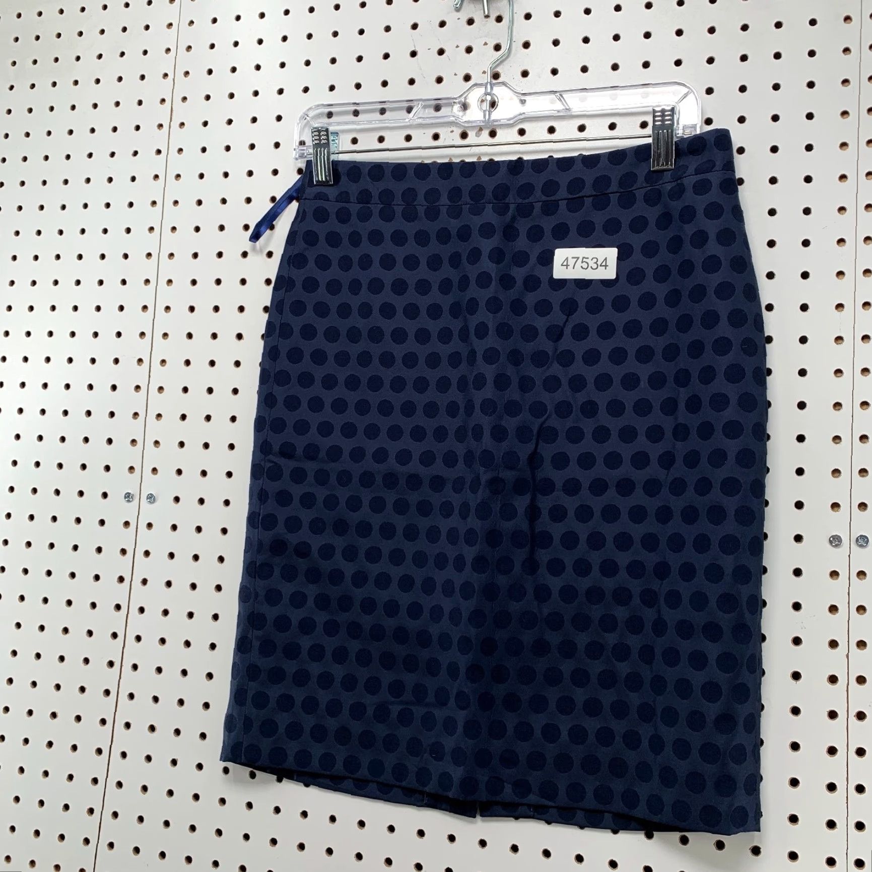 J.Crew J.CREW Pencil Skirt Womens 0 Blue Polka Dot Zip Back Lined Work School Business Size 25" / US 0 / IT 36 - 4 Thumbnail