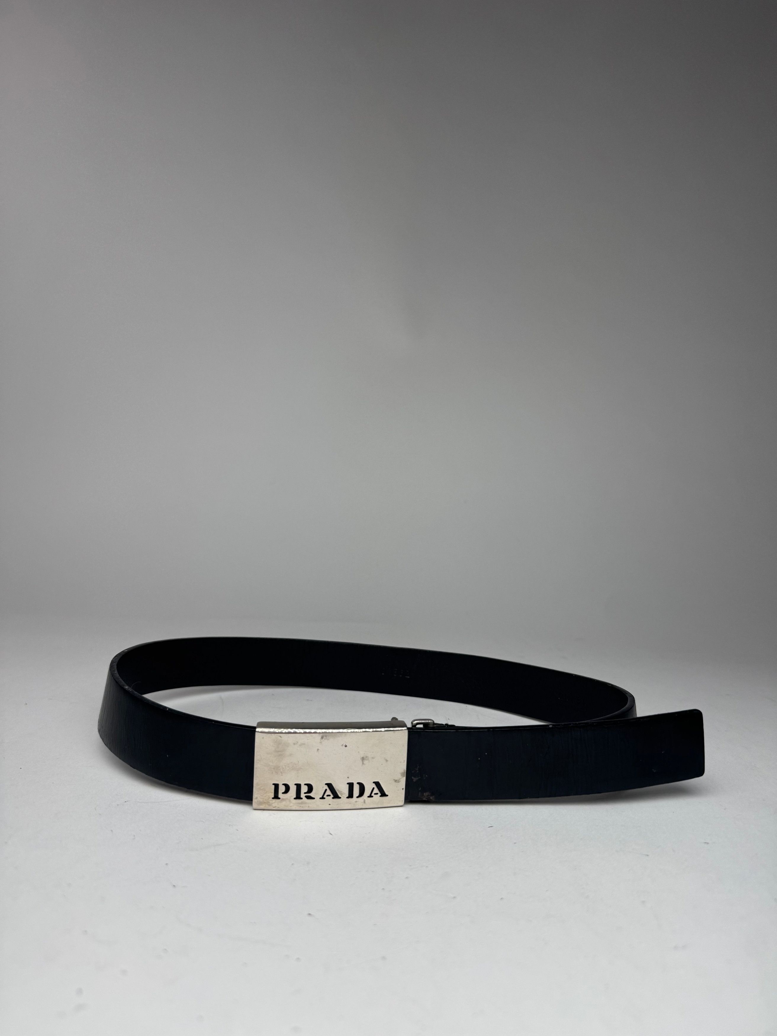 Prada Vintage Leather Belt Black Size ONE SIZE - 1 Thumbnail