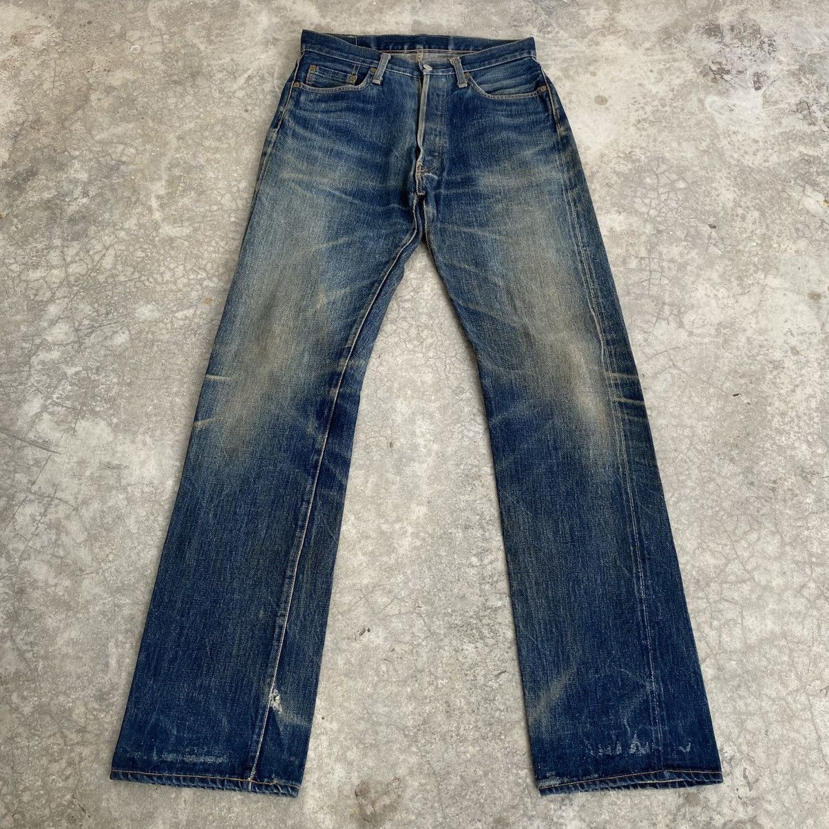 Denime Vintage 90’s Denime Faded Blue Distressed Selvedge Jeans Size US 30 / EU 46 - 3 Thumbnail