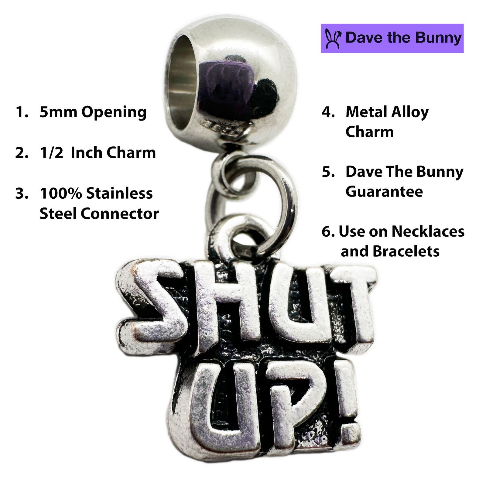 & Other Stories Shut Up Rude Saying Charm Necklace Pendant Jewelry Size ONE SIZE - 2 Thumbnail