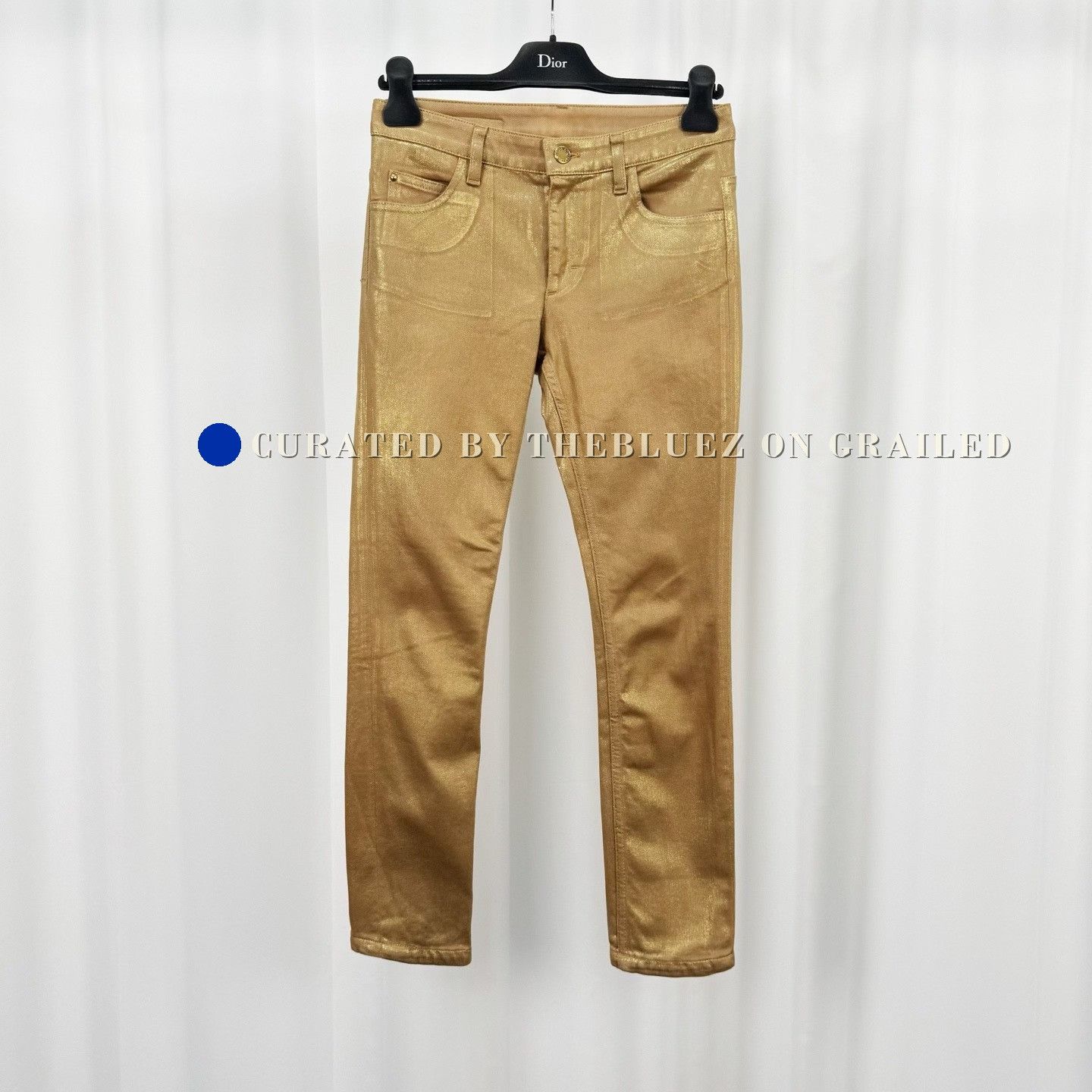 Louis Vuitton Louis Vuitton Gold Painted Leather Tag Jeans Size US 36 / EU 52 - 1 Thumbnail