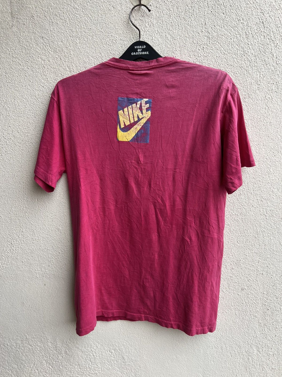 Nike Vintage 90s Nike Grey Tag Jordan Distress Sun Fade Pink tee Size US M / EU 48-50 / 2 - 20 Thumbnail