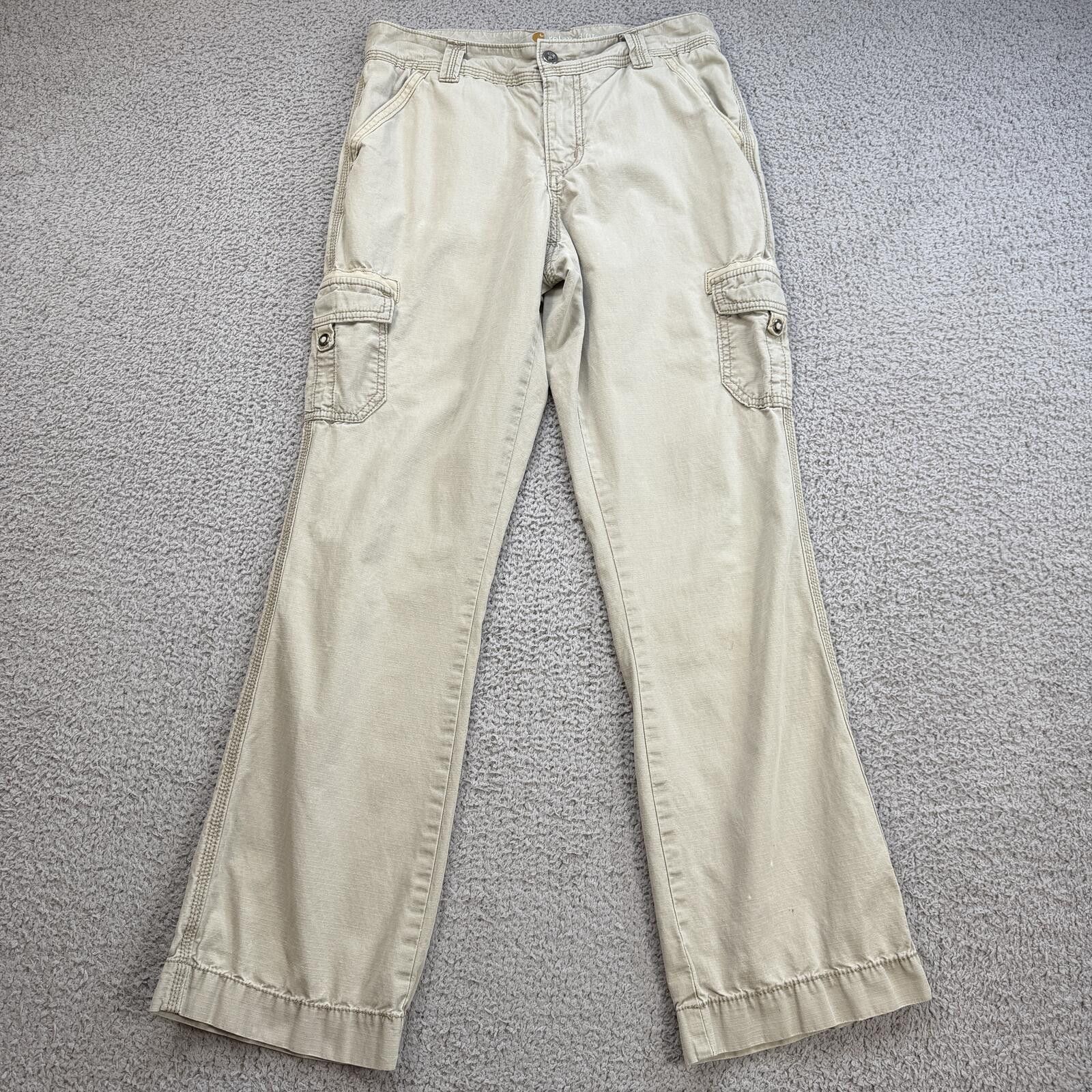 Carhartt Carhartt Relaxed Fit Cargo Pants Womens 4 Regular Tan Work Size 27" / US 4 / IT 40 - 1 Thumbnail