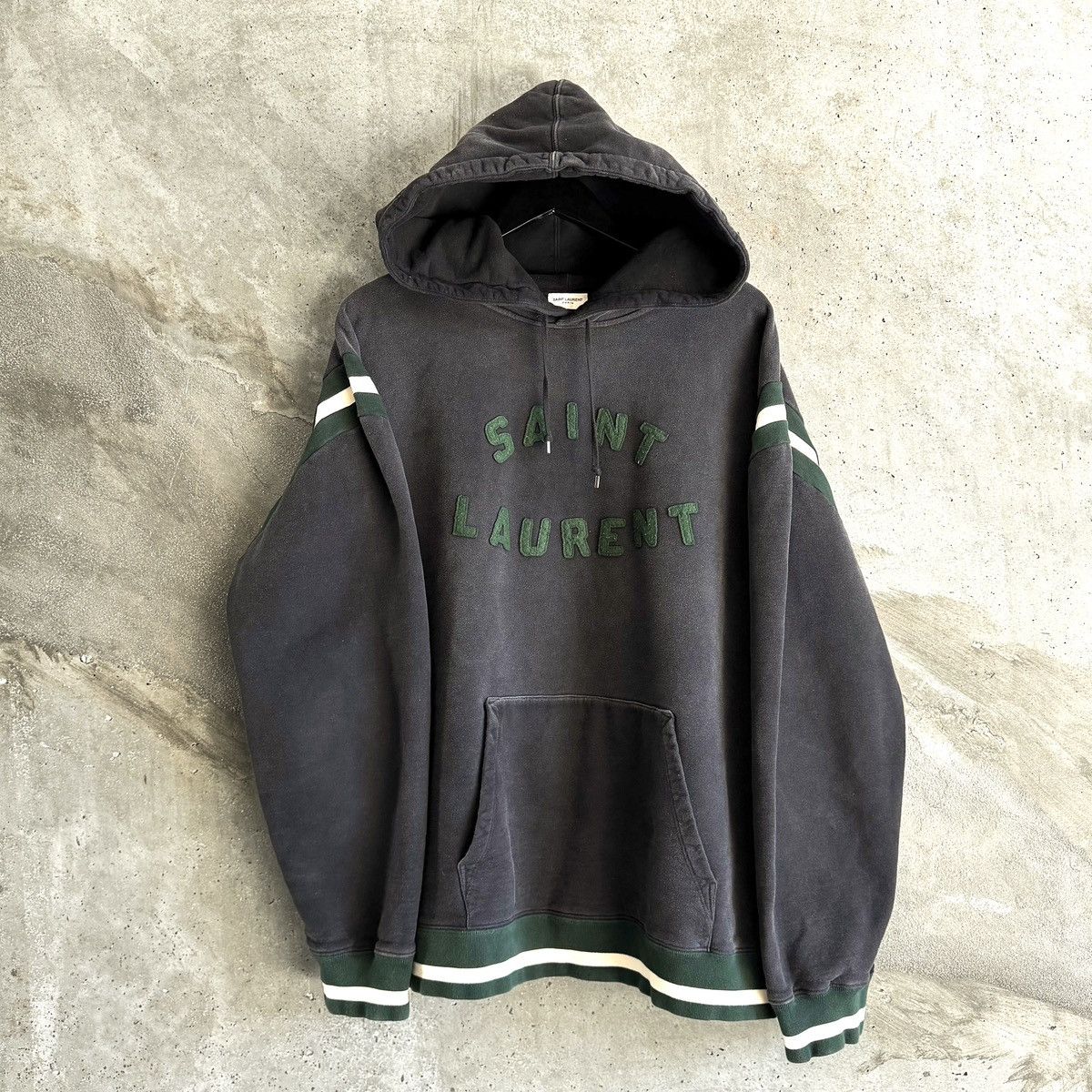 Saint Laurent Paris SLP Collegiate Varsity Spell Out Logo Patch Hoodie Size US XXL / EU 58 / 5 - 1 Thumbnail
