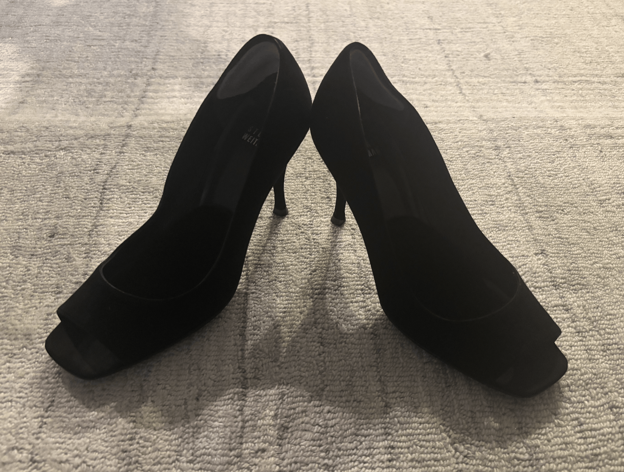 Stuart Weitzman Stuart Weitzman Black Open Toe Heels Vintage Size US 7 / IT 37 - 1 Thumbnail