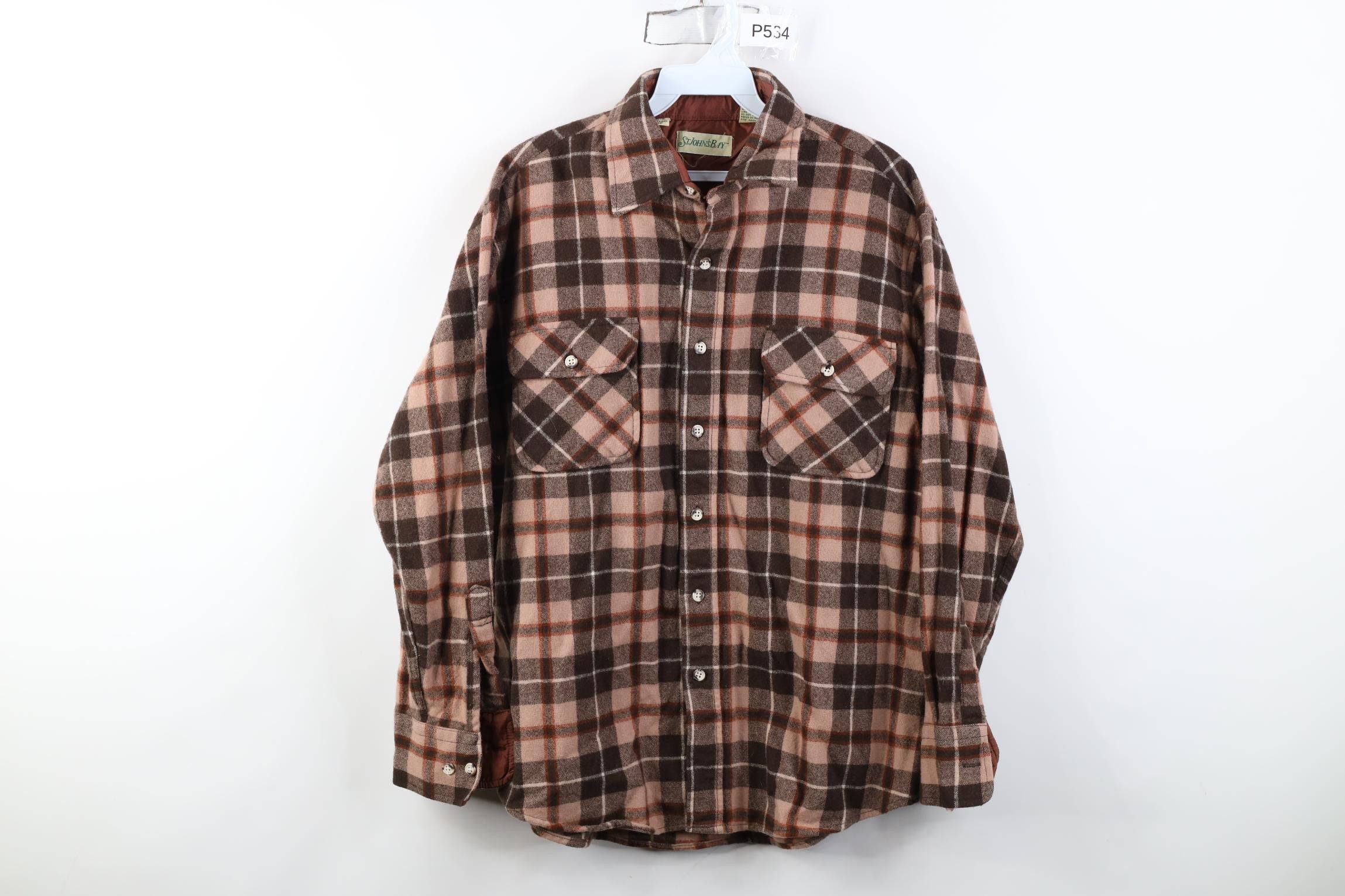 Vintage Vintage 70s Streetwear Wool Knit Board Button Shirt Plaid Size US L / EU 52-54 / 3 - 1 Thumbnail